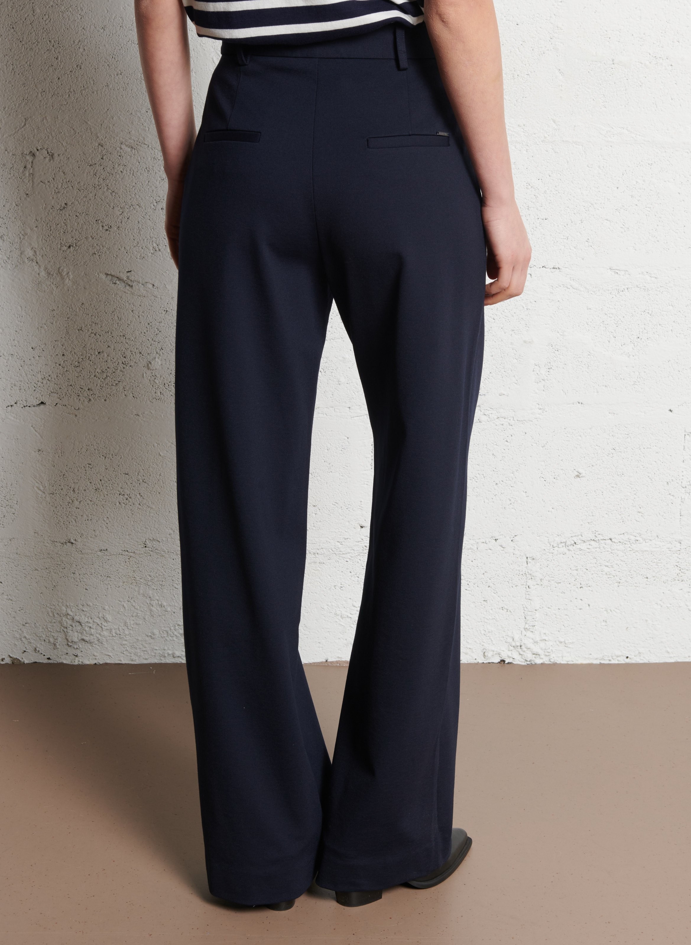 Pantalon droit taille mi-haute confort IKKS Bleu