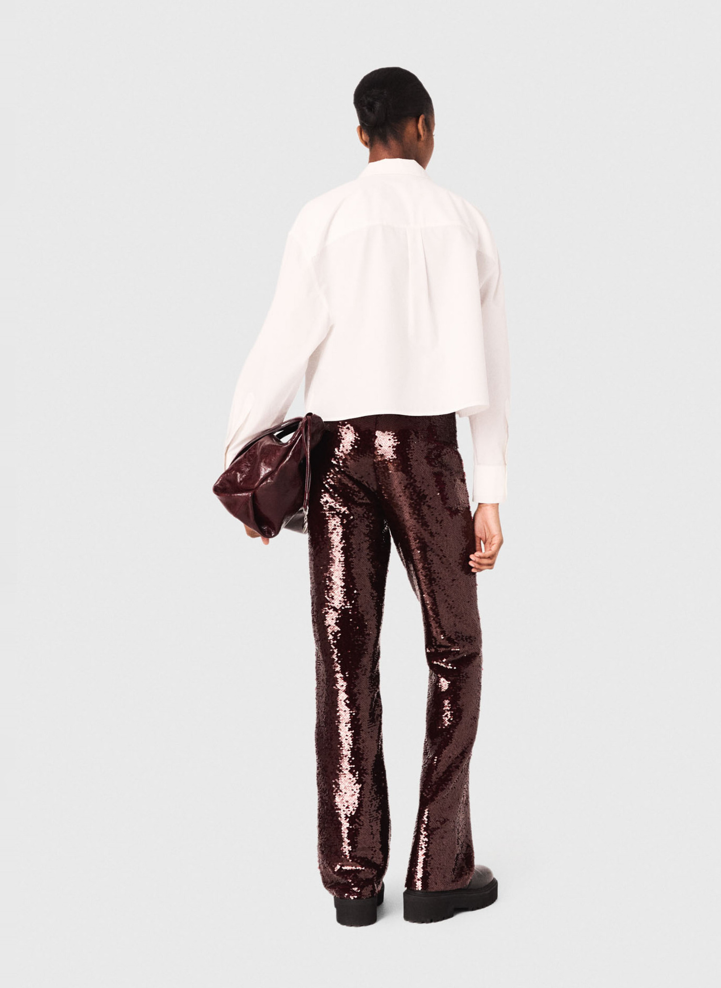 Chemise col classique en coton MAJE Blanc