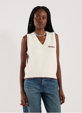 Sleeveless top with embroidery DICKIES Sleeveless top with embroidery DICKIES