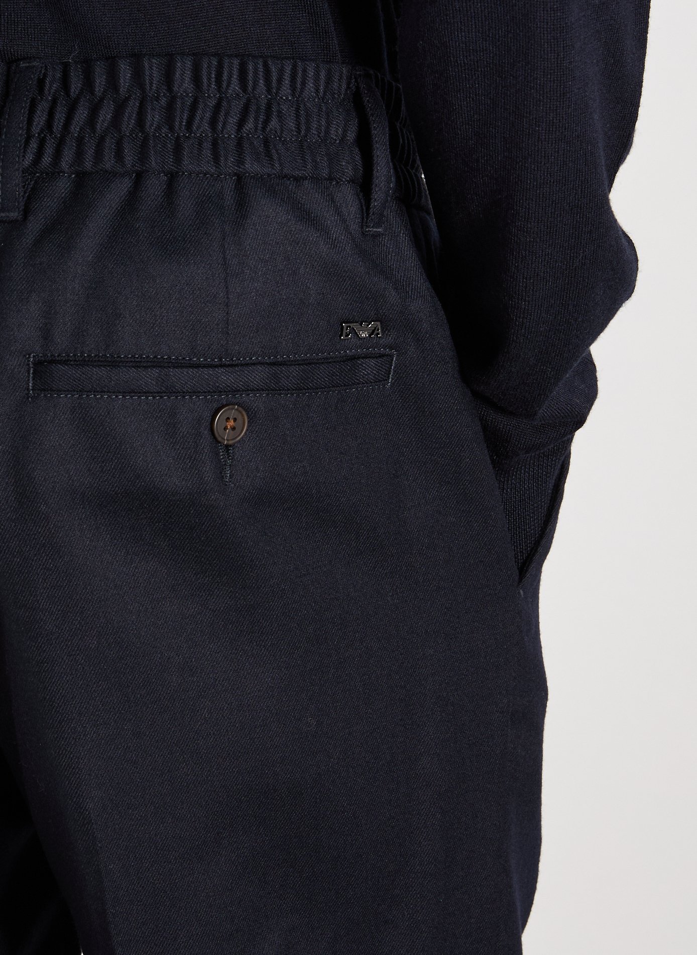 Straight virgin wool-blend trousers EMPORIO ARMANI Blue