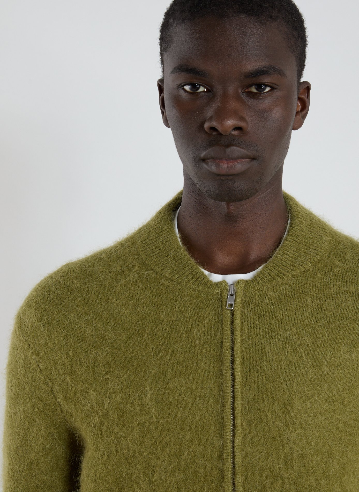 Mixed alpaca aviator jacket NN.07 Green