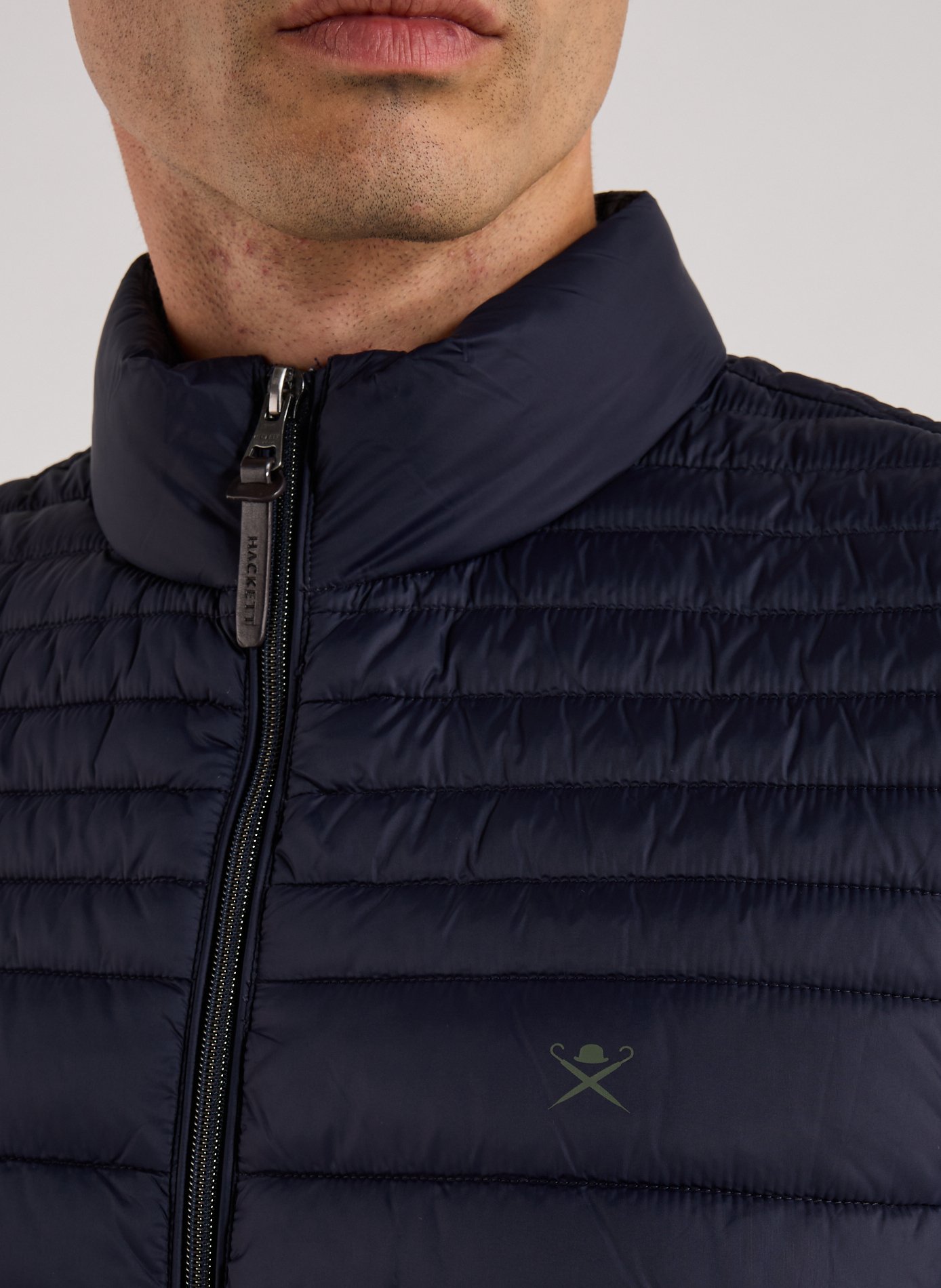 Quilted sleeveless lightweight puffer jacket HACKETT Blue