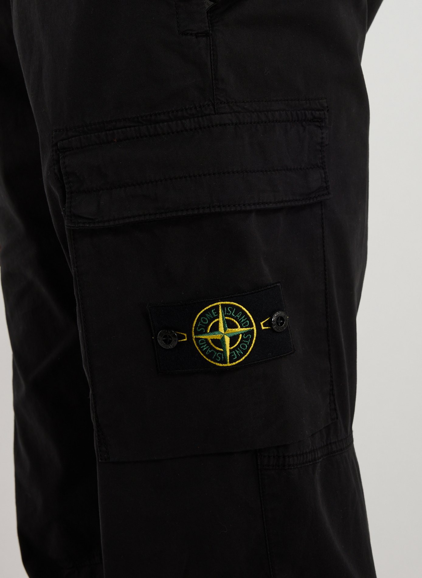 Pantalon cargo en coton mélangé STONE ISLAND Noir