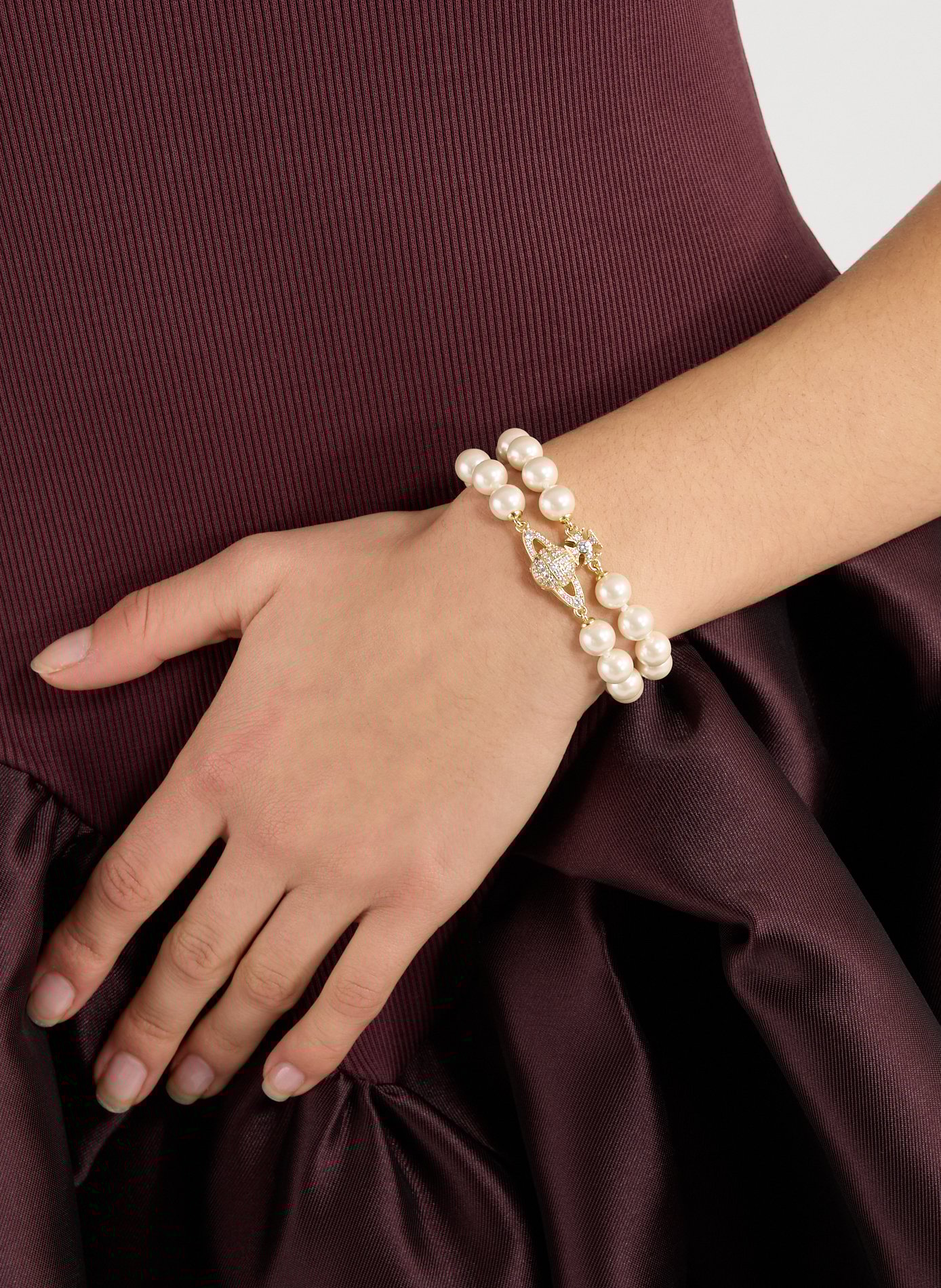 VIVIENNE WESTWOOD Bracelet Graziella en perles Doré