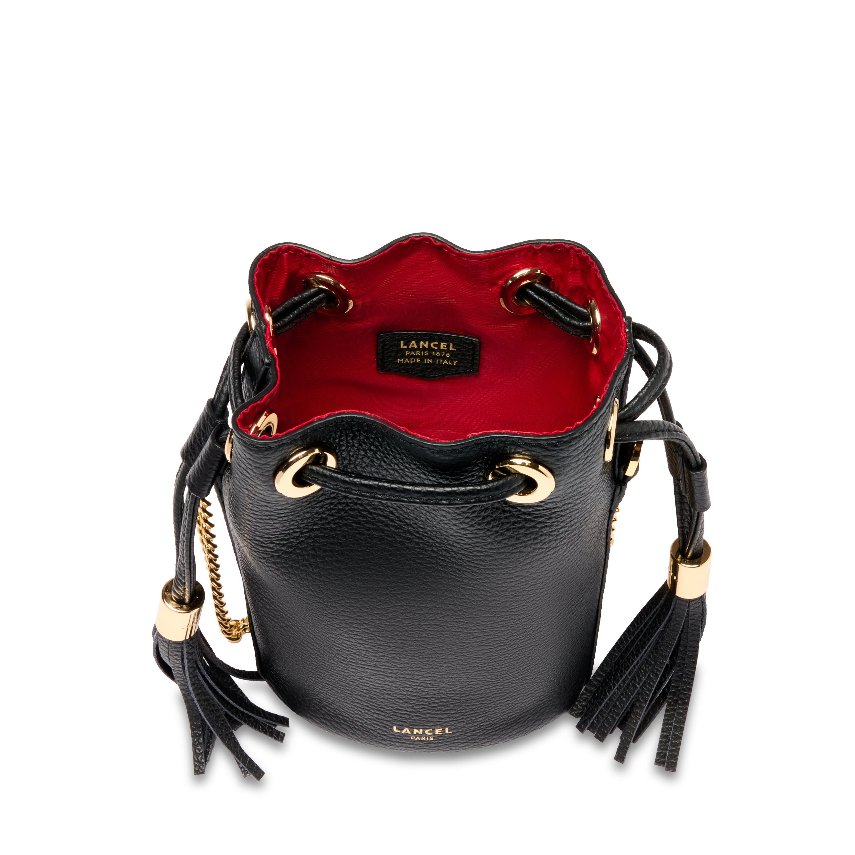 Mini sac seau premier flirt de lancel en cuir LANCEL Noir