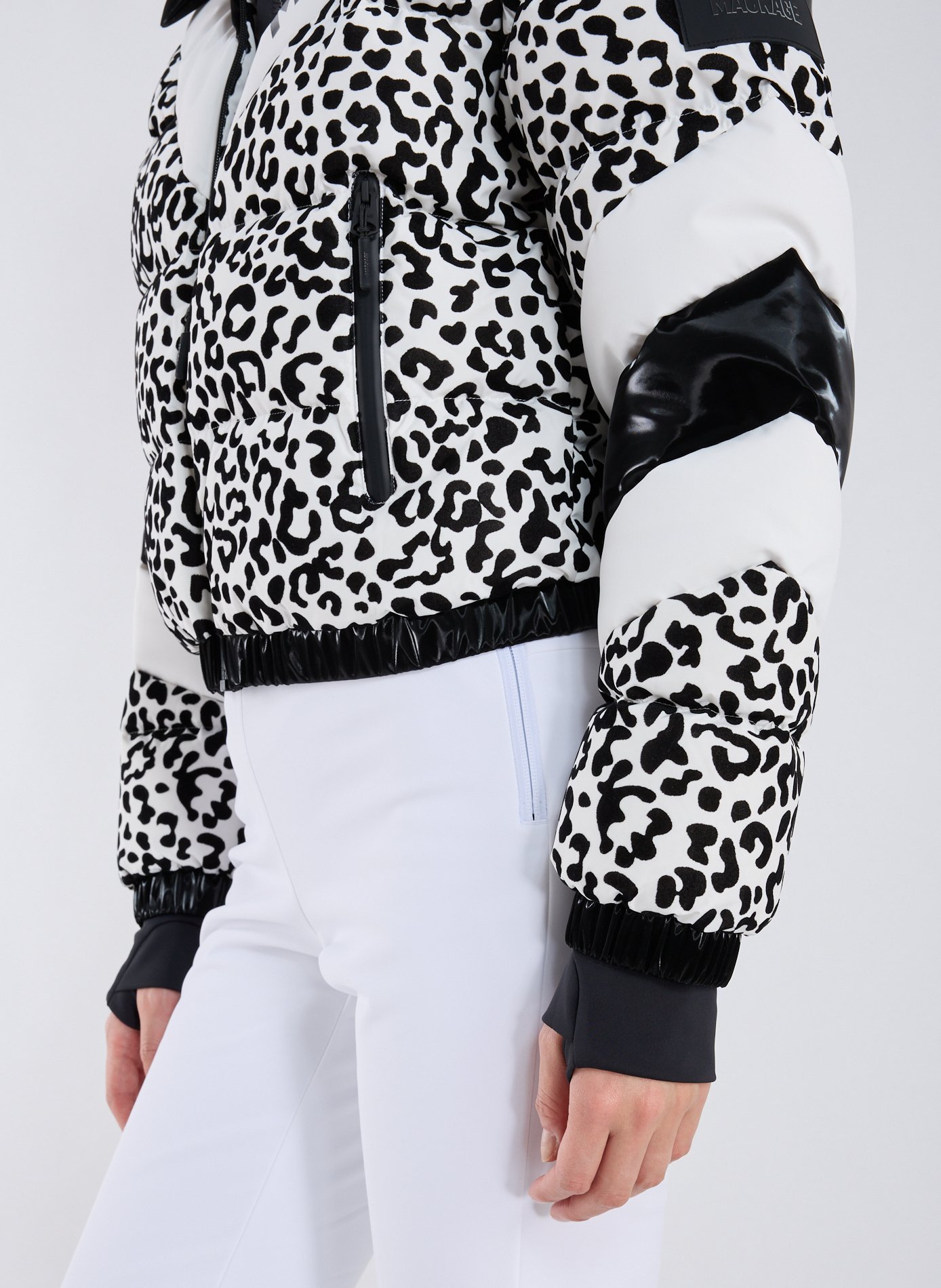 Manteau de ski en duvet et tissu floqué avec motif chevron MACKAGE Multicolore