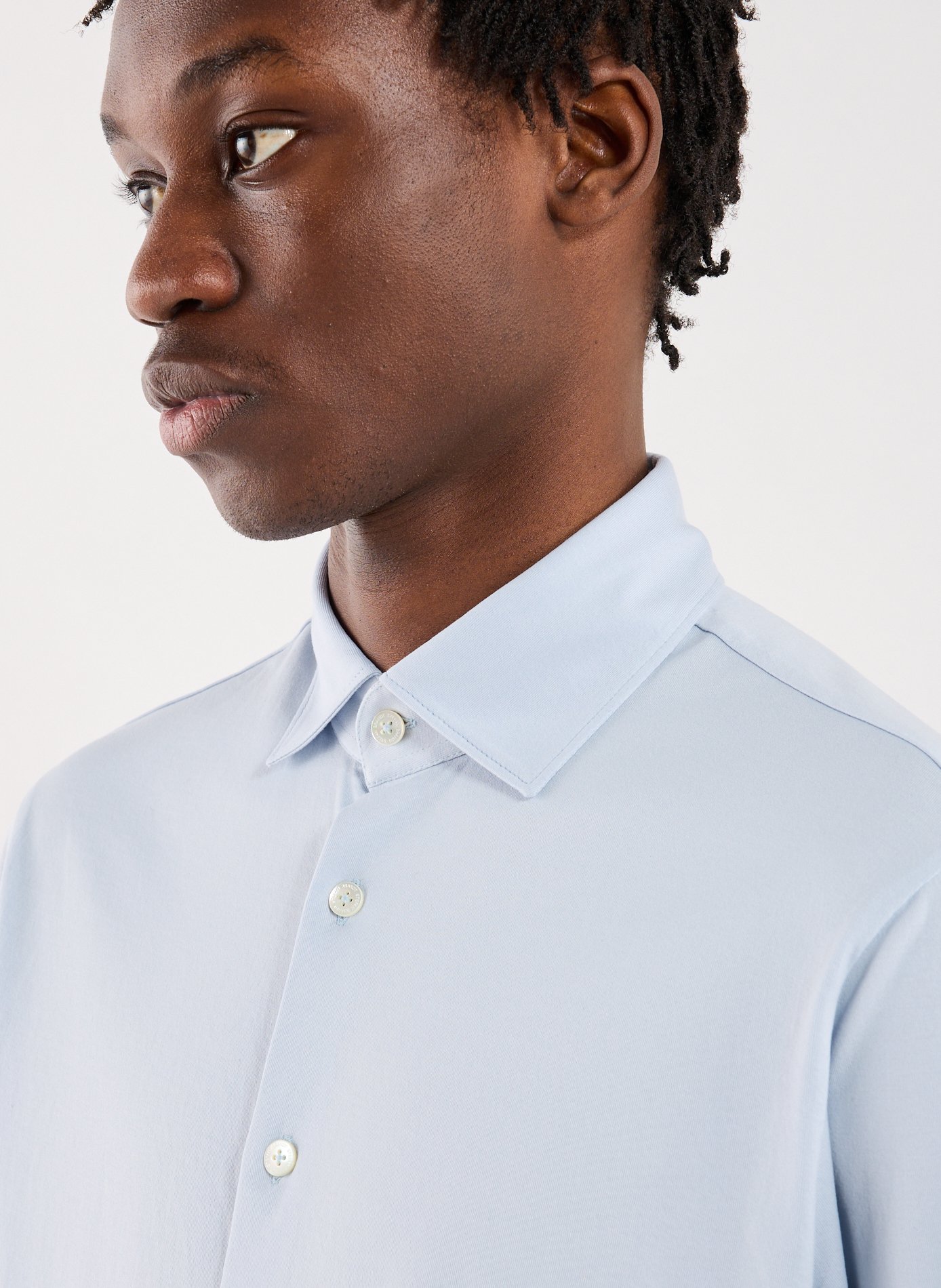Straight long-sleeved cotton shirt STEFAN BRANDT Blue