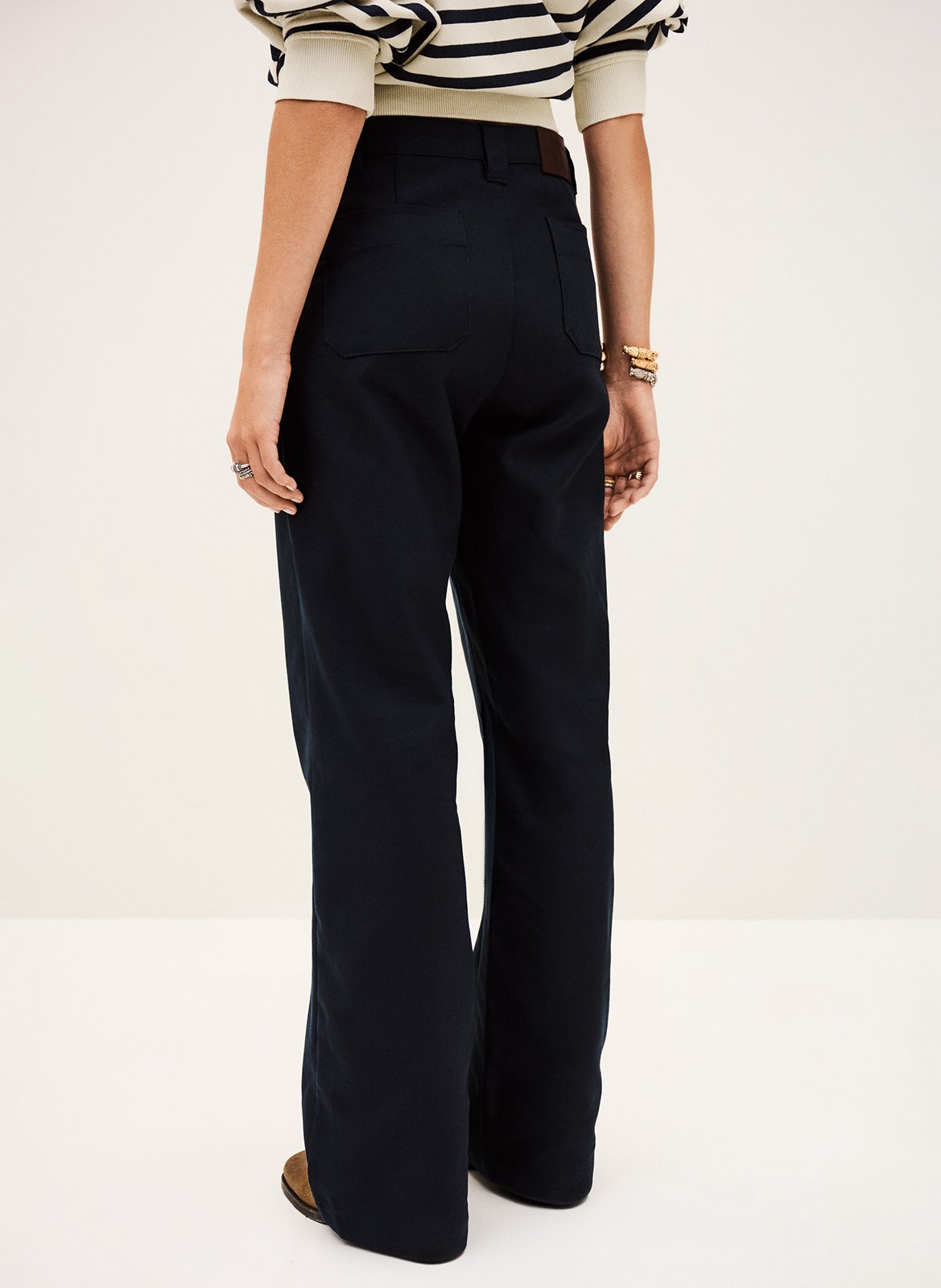 Pantalon droit en coton leev BA&SH Bleu