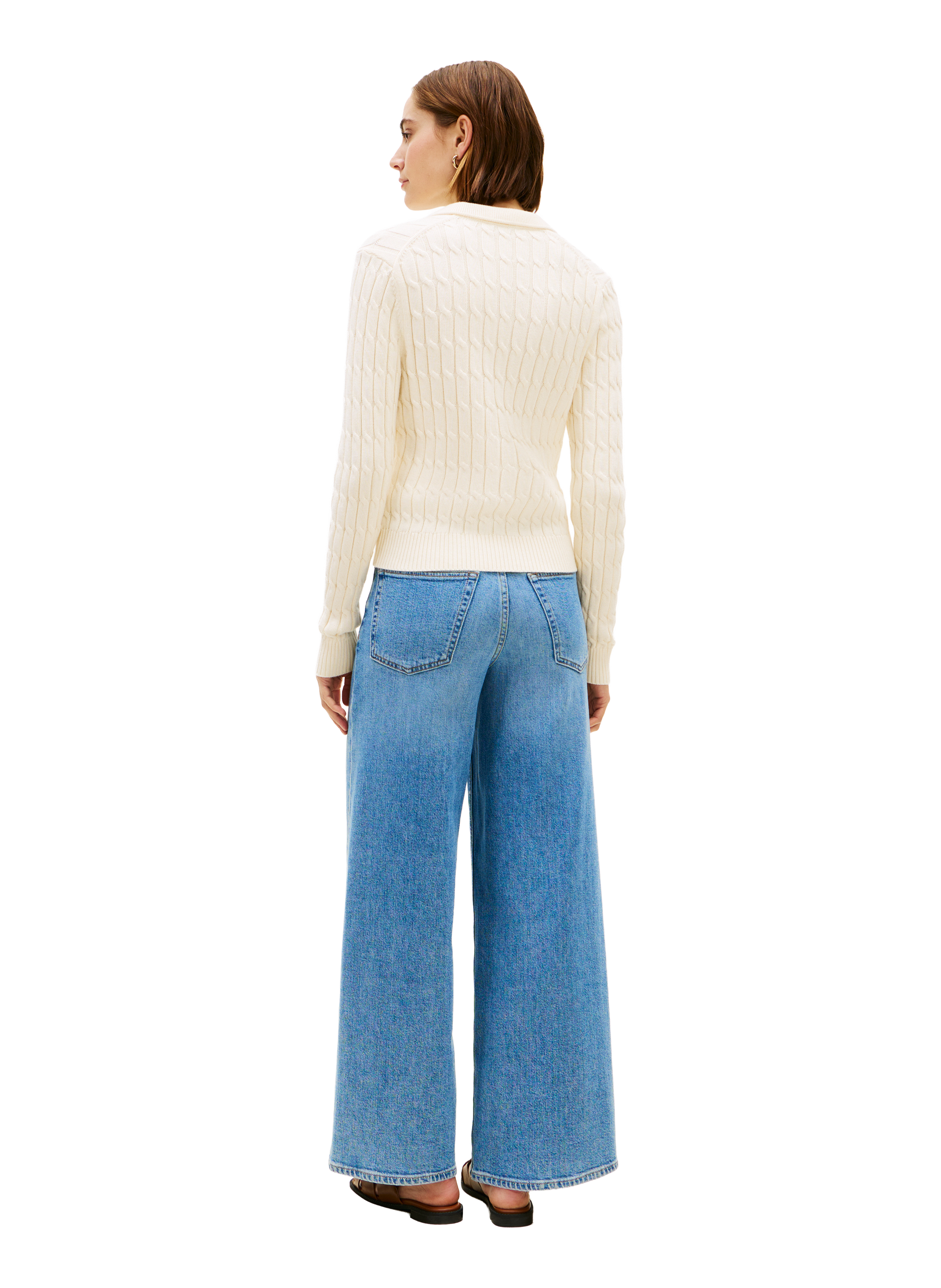 Ribbed cotton knit cardigan TOMMY HILFIGER Beige