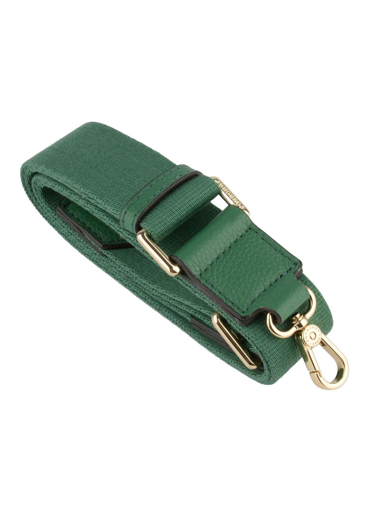 Bandoulière | bandoulière de sac en coton garni cuir POURCHET Vert