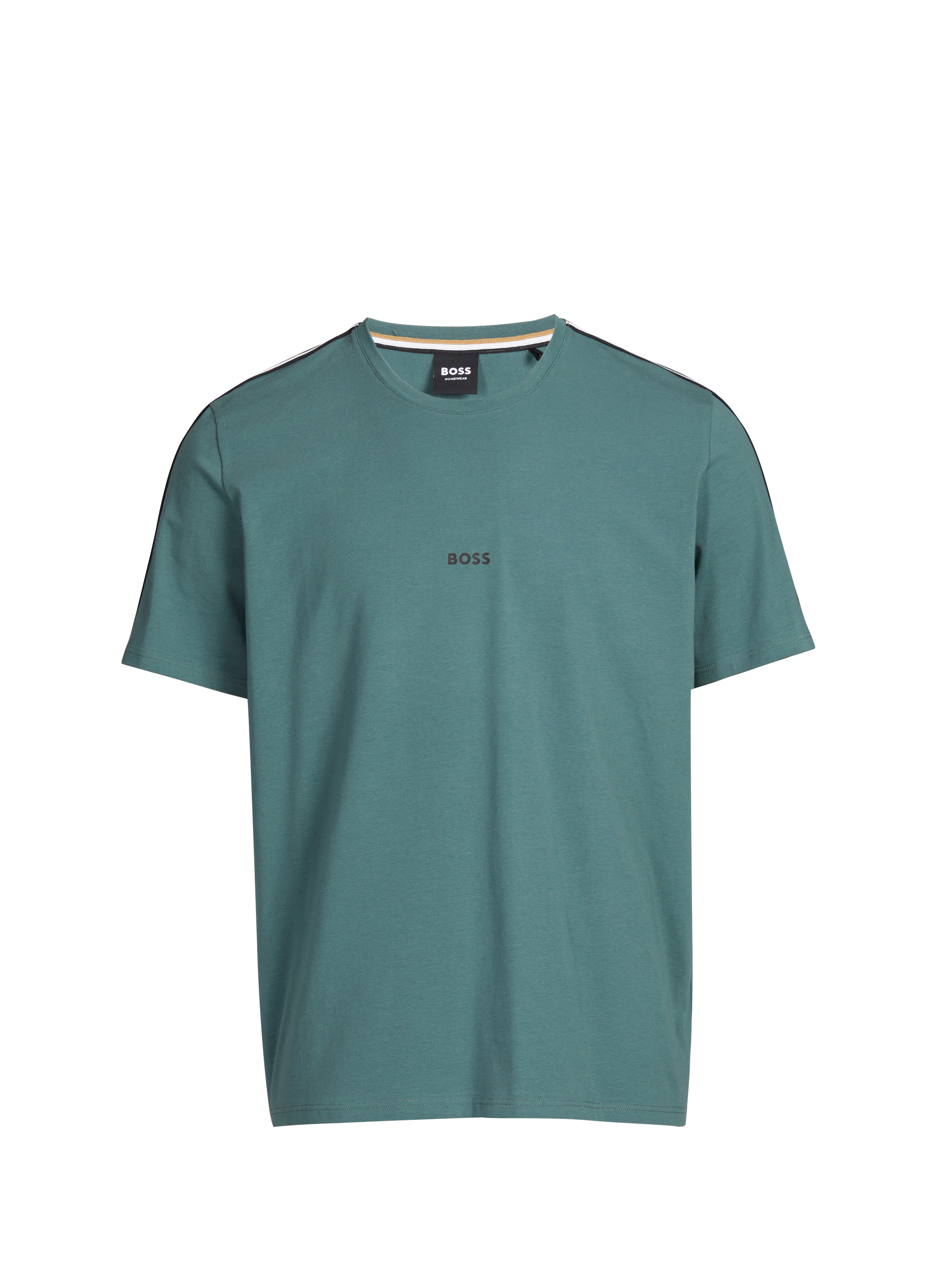 Straight round neck T-shirt in blended cotton. BOSS Green