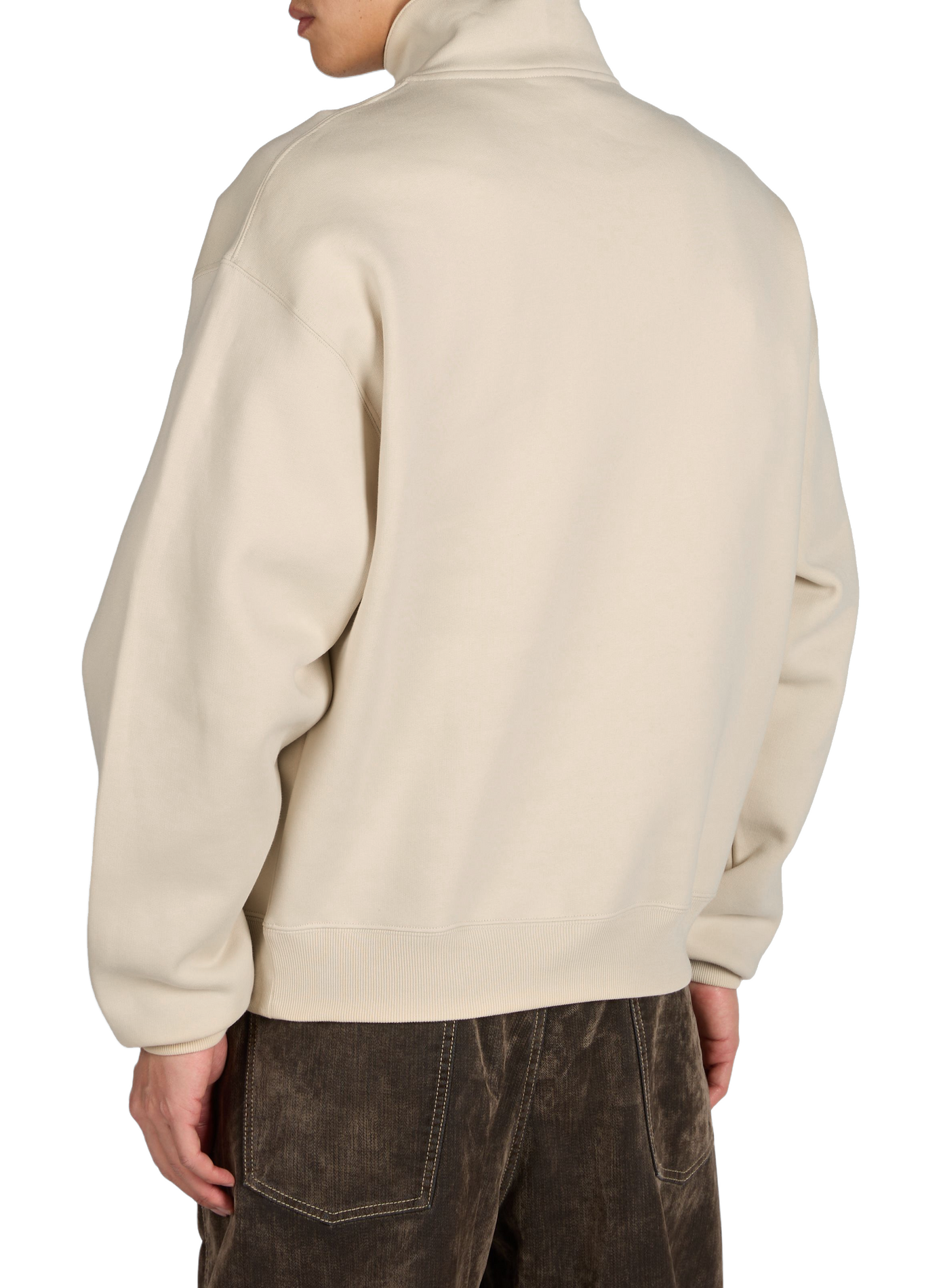 Sweat à col zippé camionneur Gros Grain en coton JACQUEMUS Beige