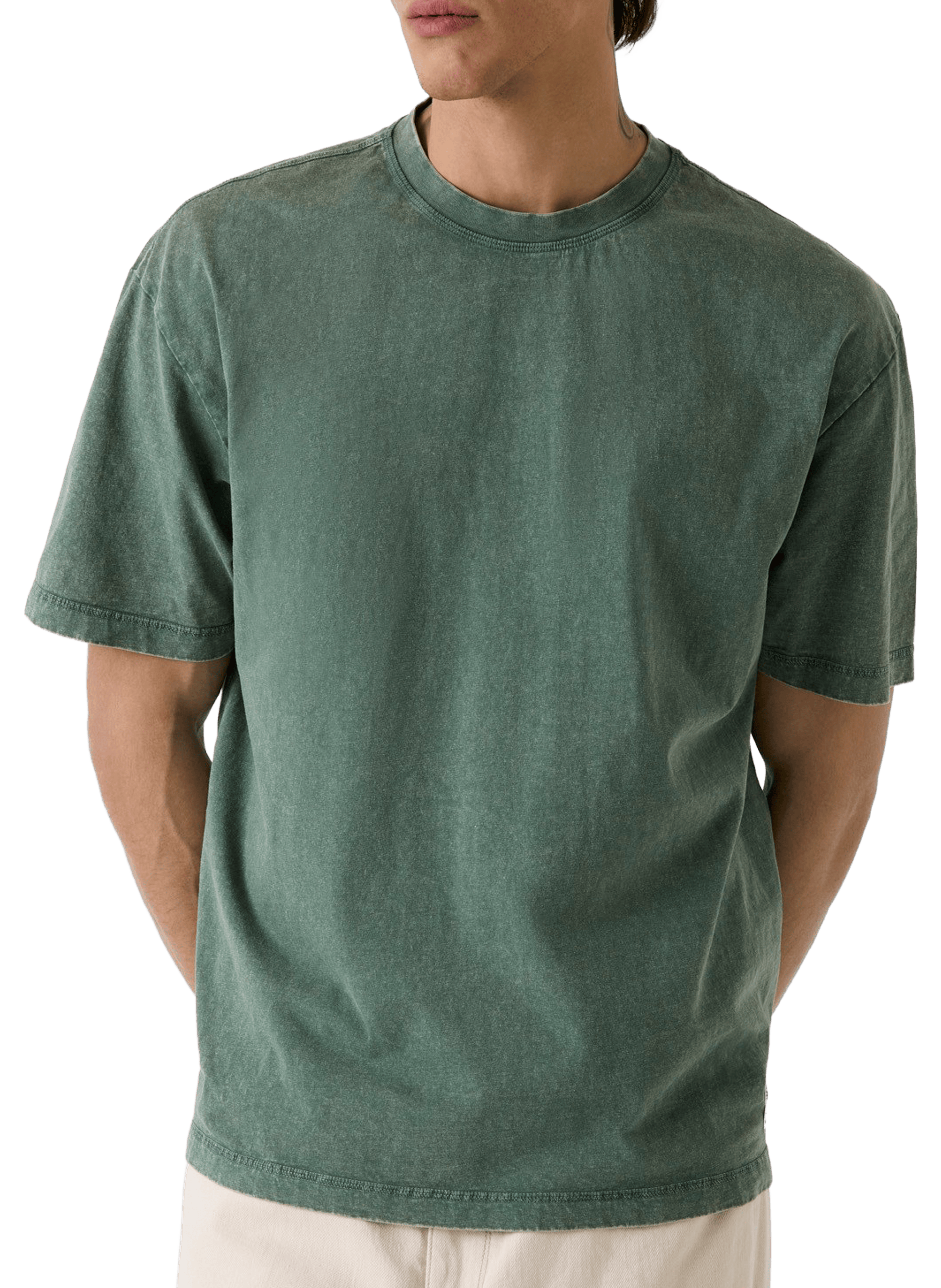 T-shirt droit en coton GUESS Vert