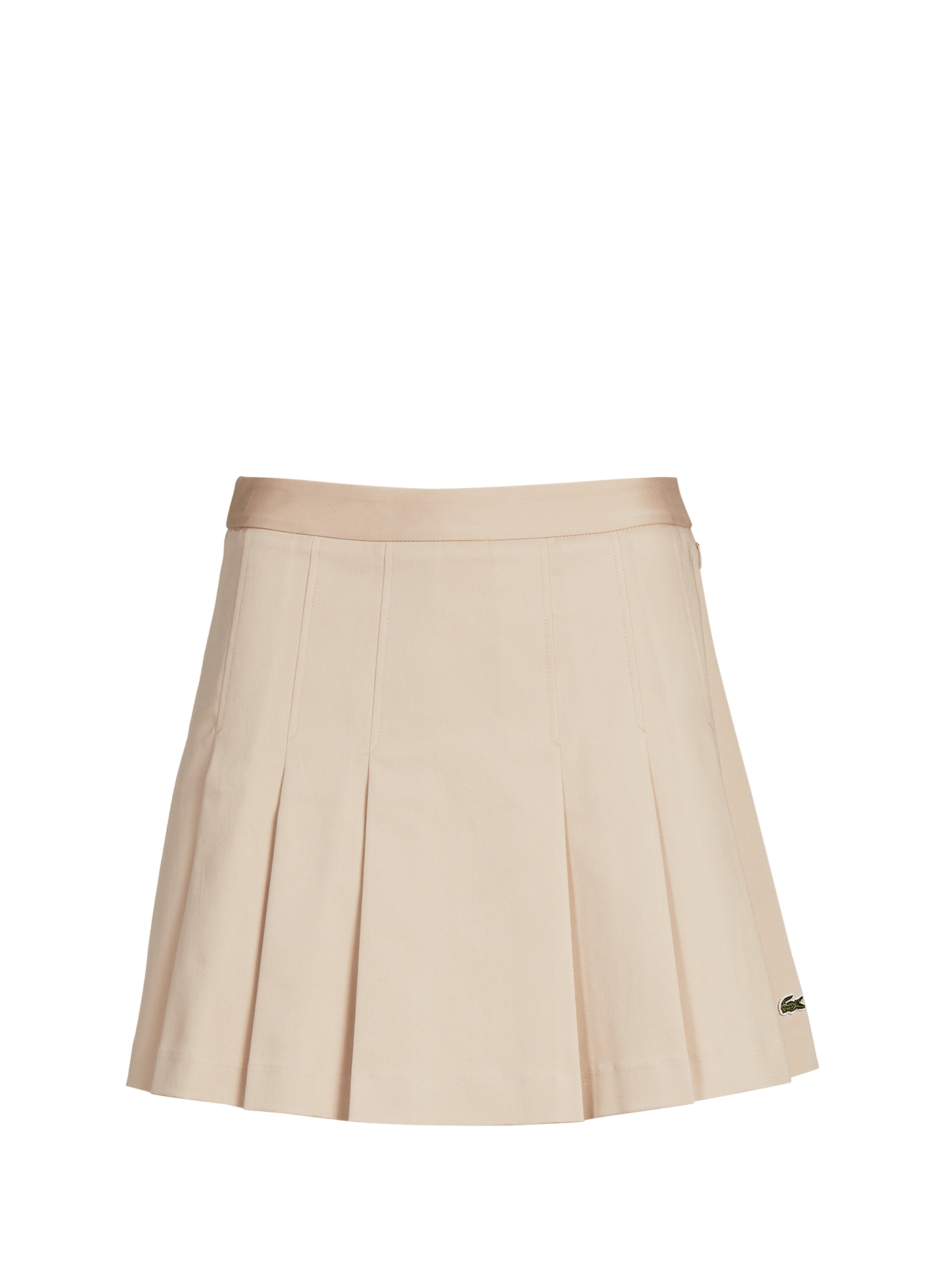 Short pleated skirt in stretch cotton LACOSTE Beige