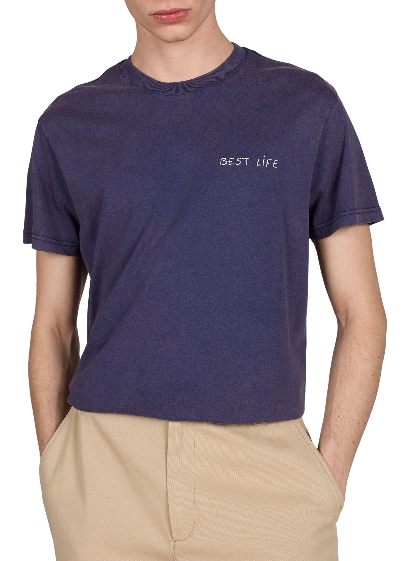 Popincourt organic cotton T-shirt MAISON LABICHE Blue