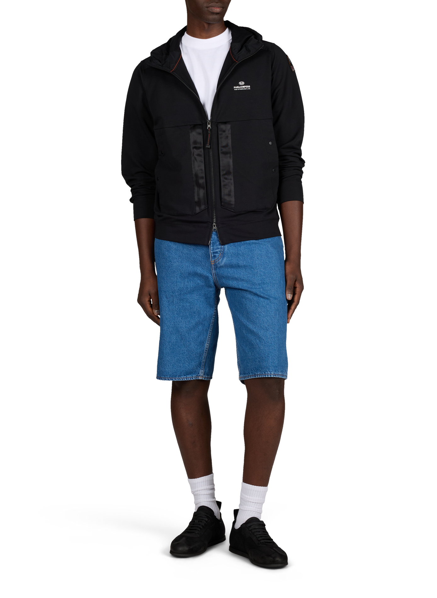 Sweat zippée à capuche en coton mélangé PARAJUMPERS Noir