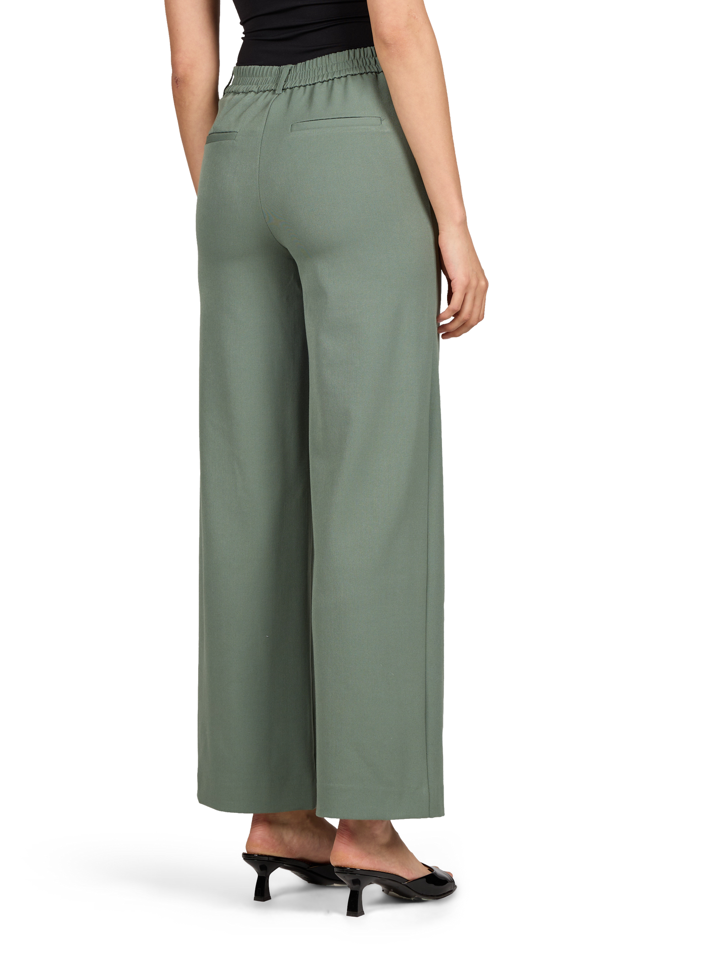 High-waisted wide-leg pants VILA Green