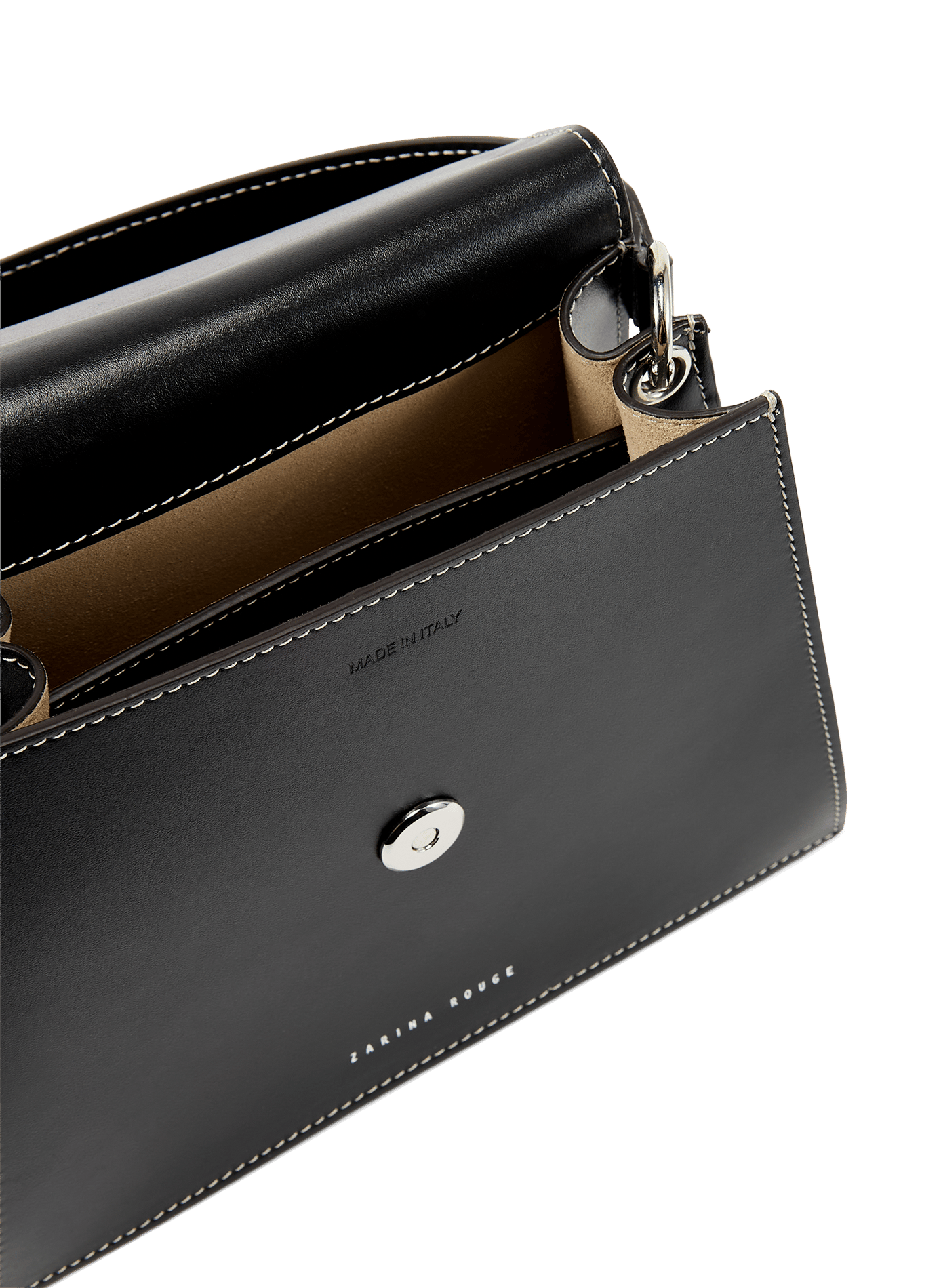 Sac à main avec bandoulière amovible en cuir ZARINA ROUGE Black