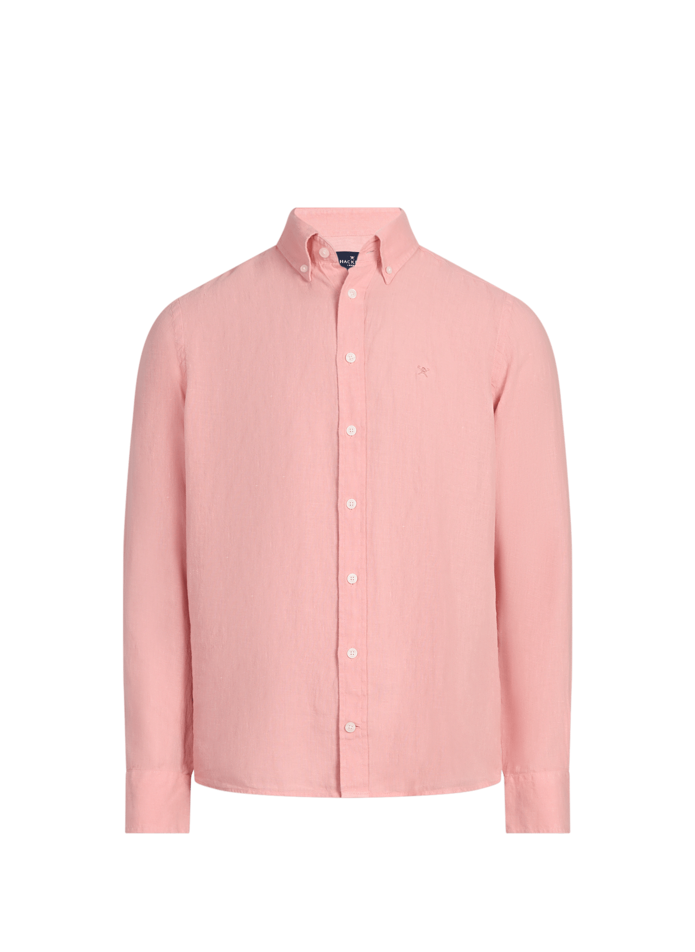 Straight linen shirt with American collar HACKETT Pink