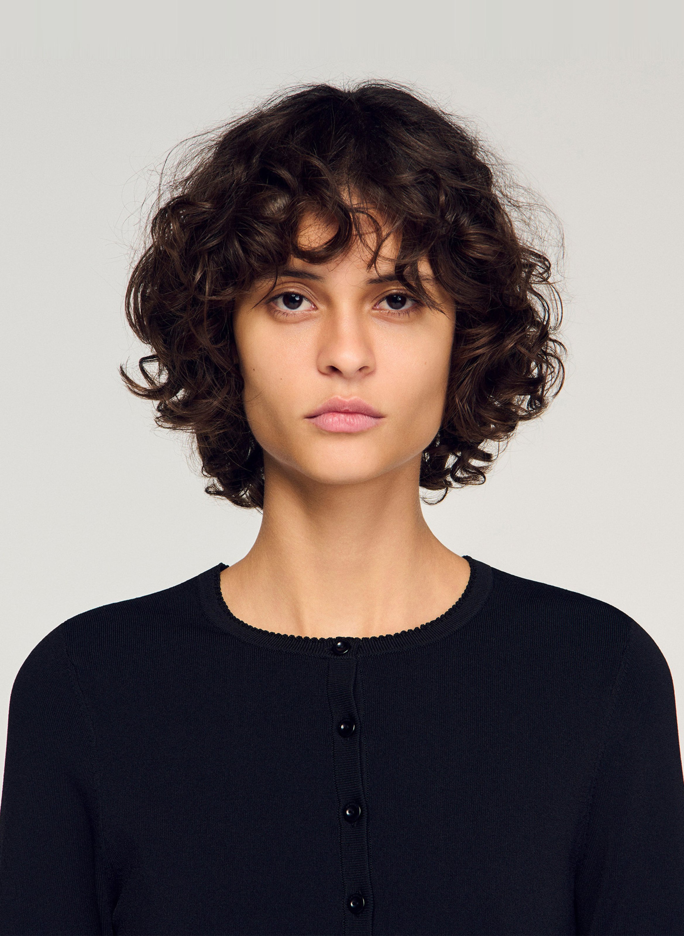 Gilet court cintré SANDRO Noir