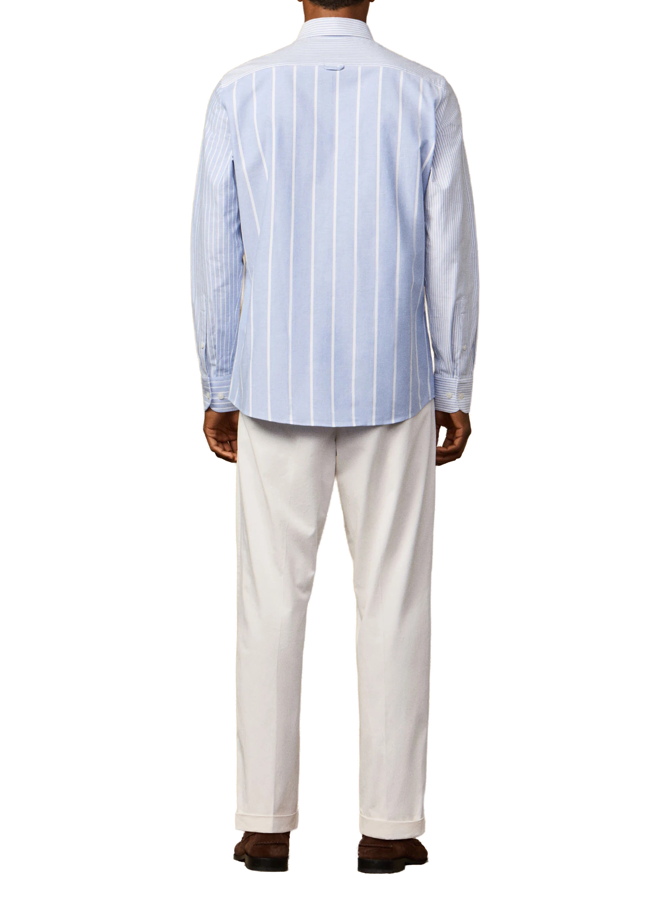 Patchwork straight cotton shirt HACKETT Blue