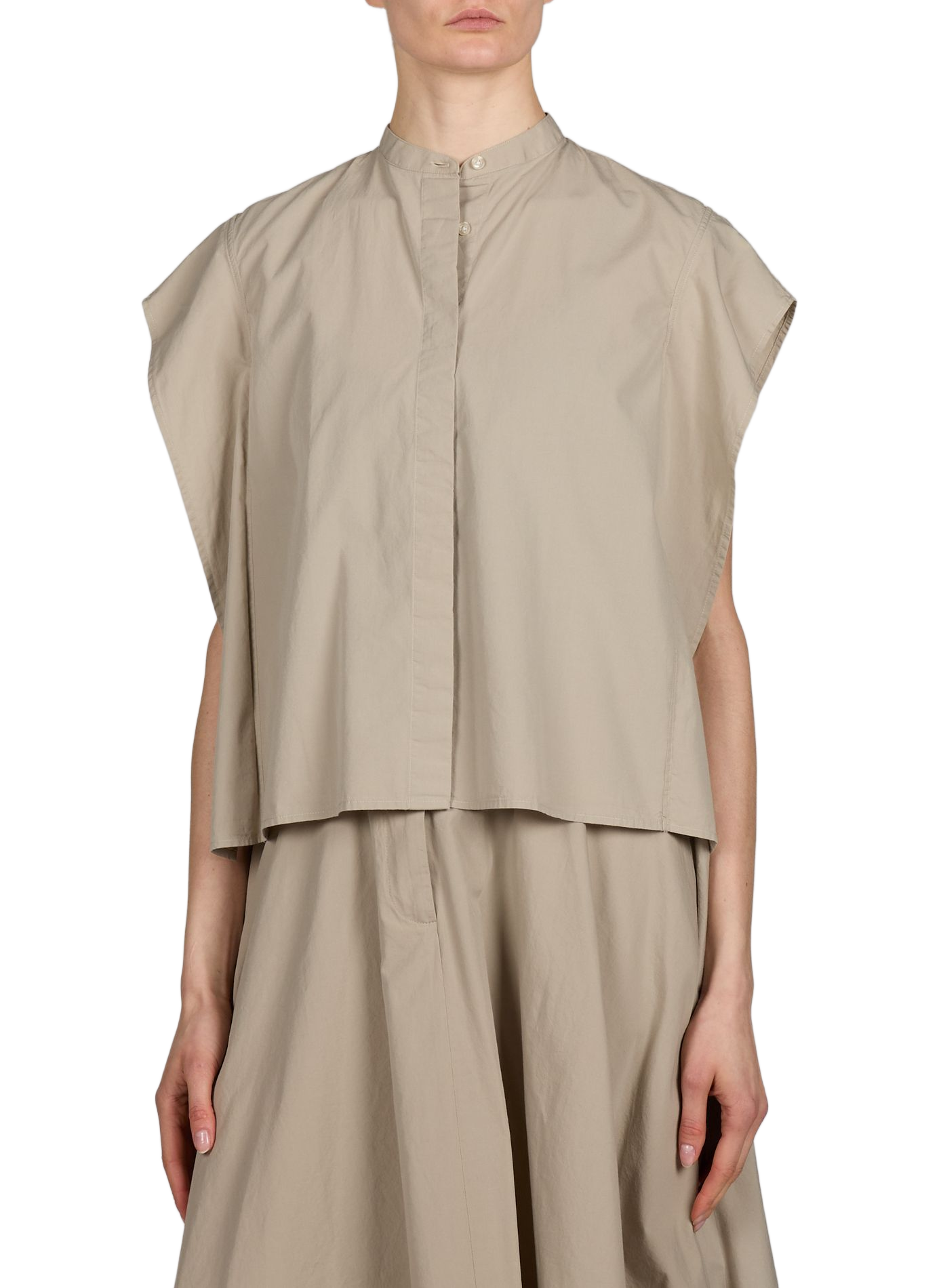 Top ample sans manches boutonné OFFICINE GENERALE Beige