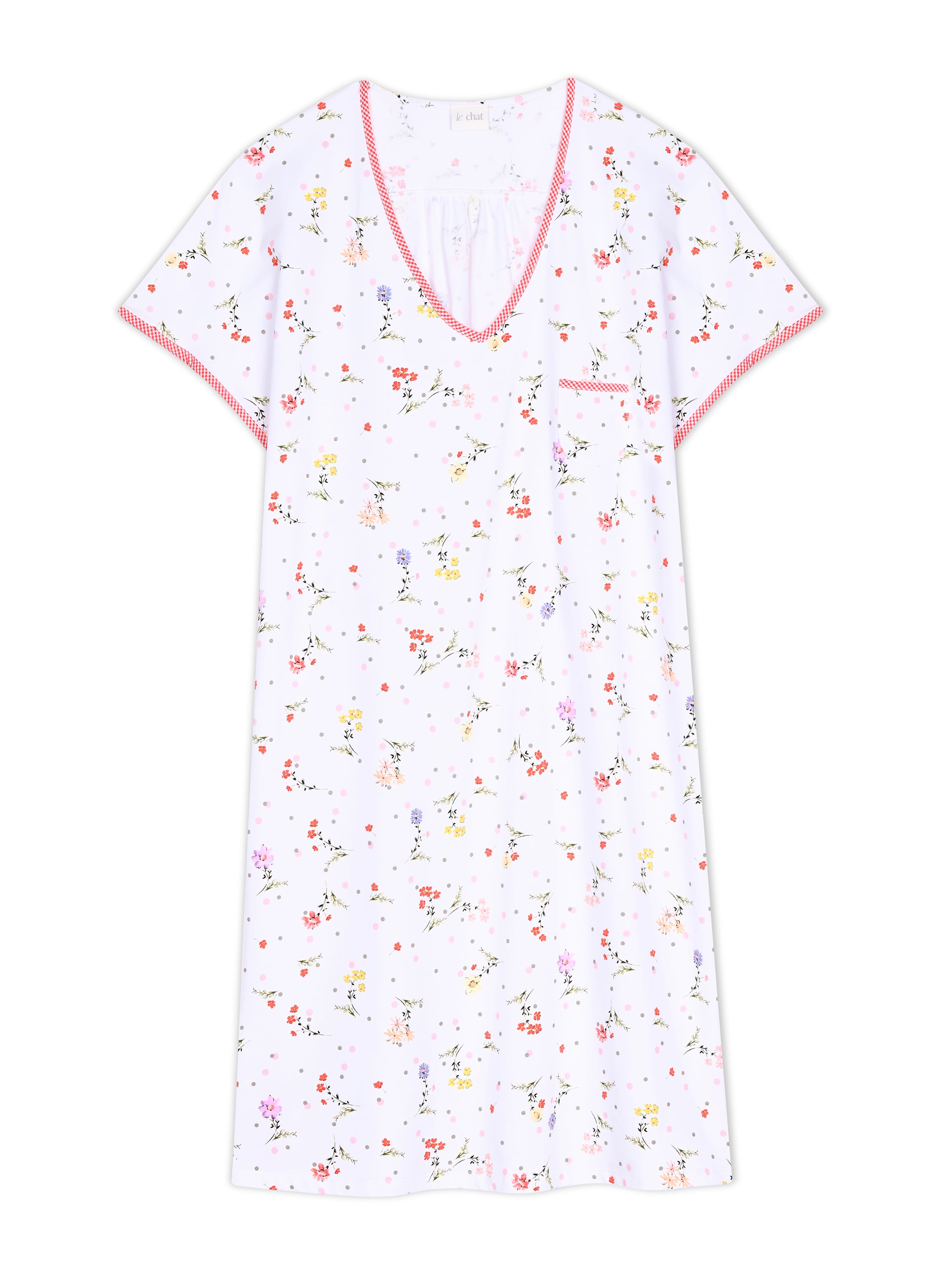 Chemise de nuit en coton daisy 201 LE CHAT Multicolore