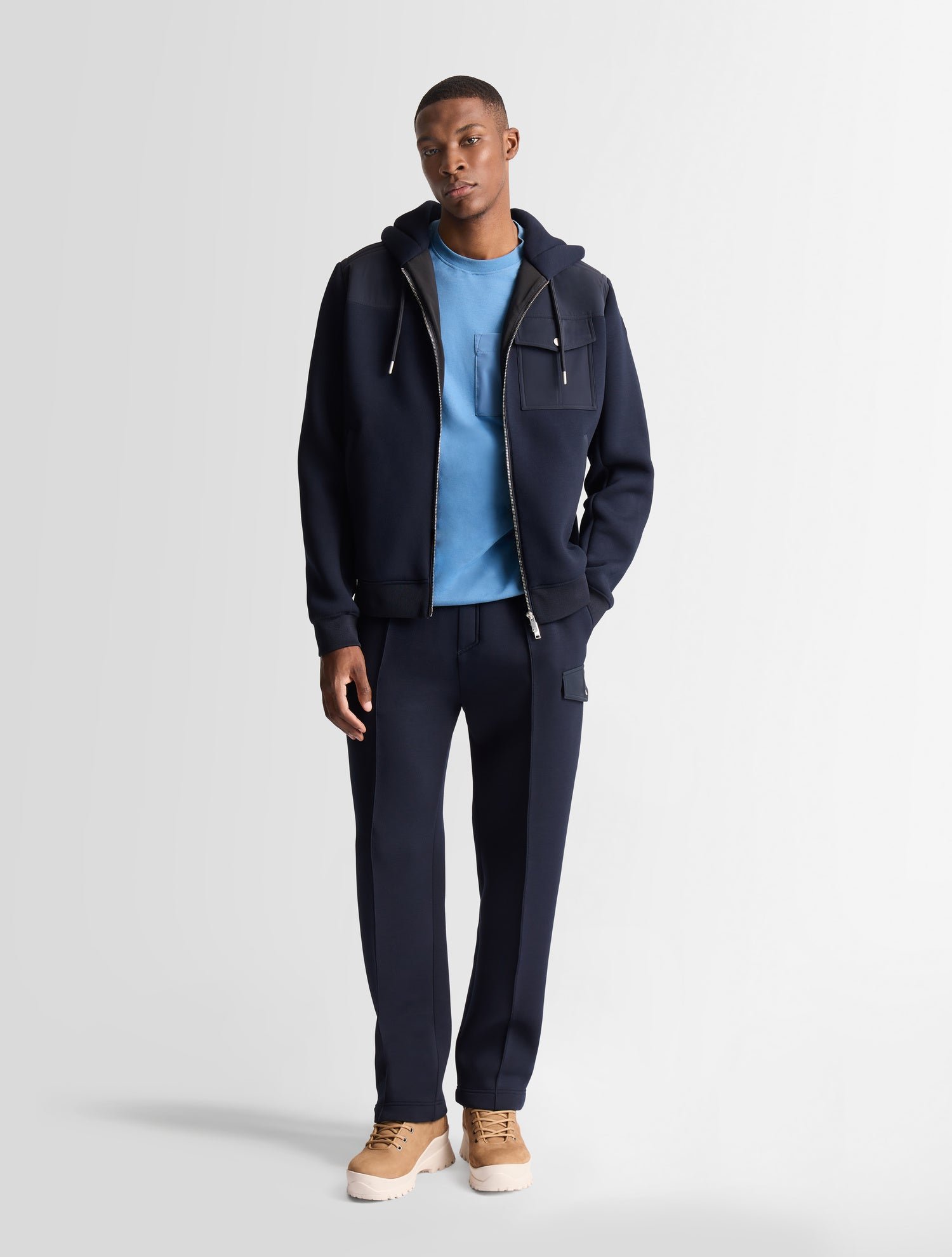 Blouson cimarag col capuche coupe regular FUSALP Bleu