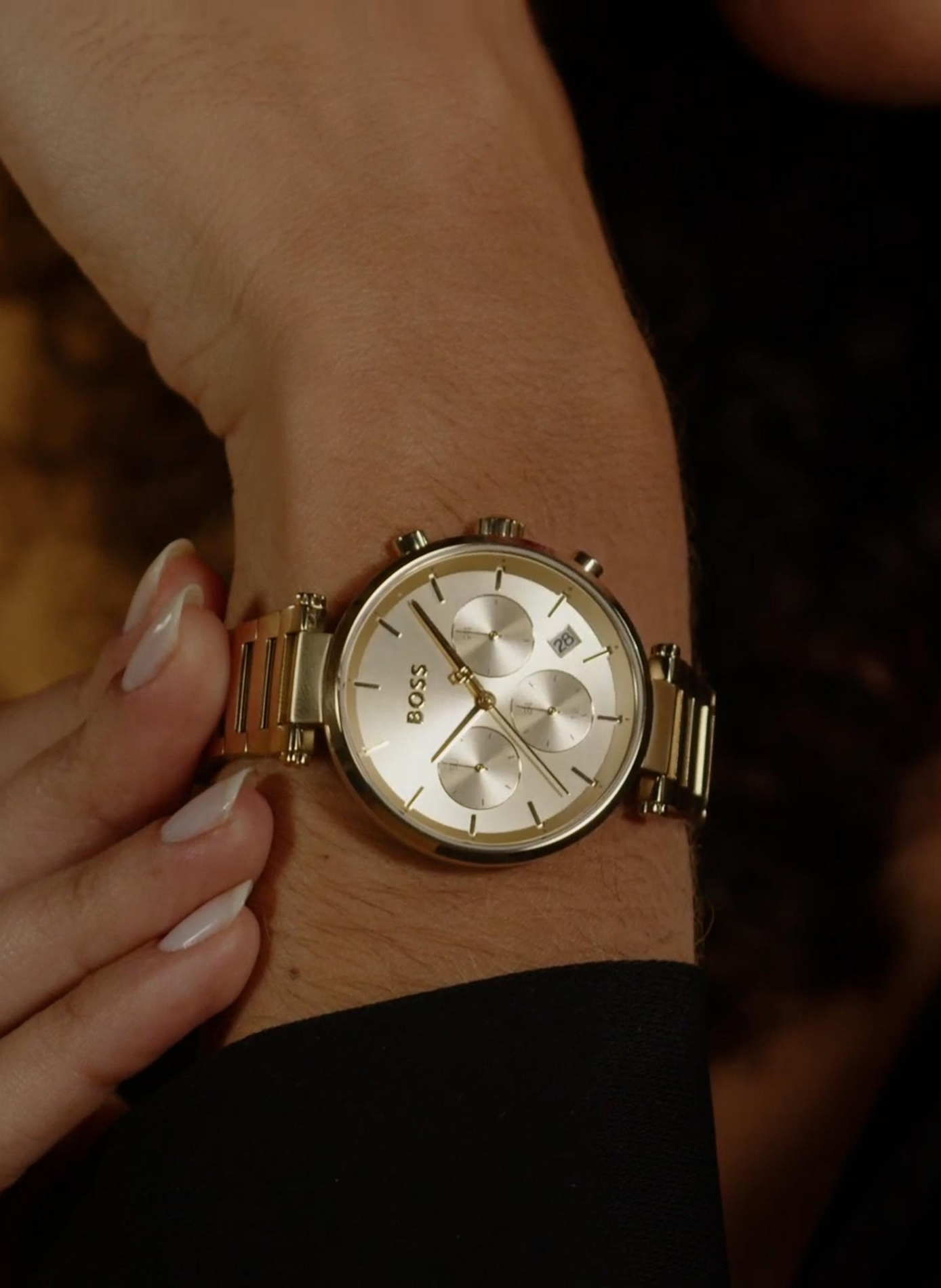 Montre quartz Majesty Sport en acier inoxydable BOSS MONTRES Blanc