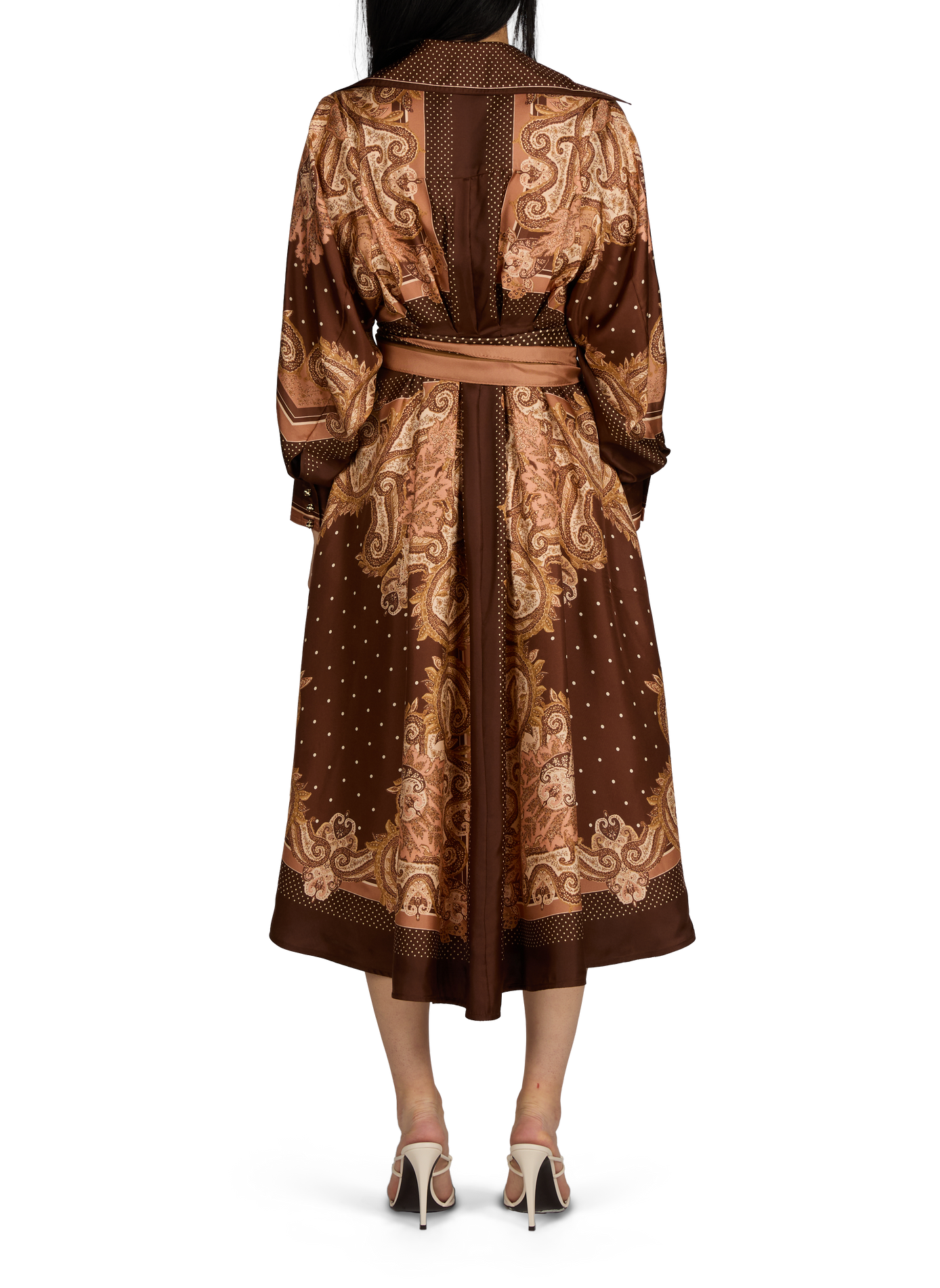 Silk Luna shirt dress ZIMMERMANN Brown