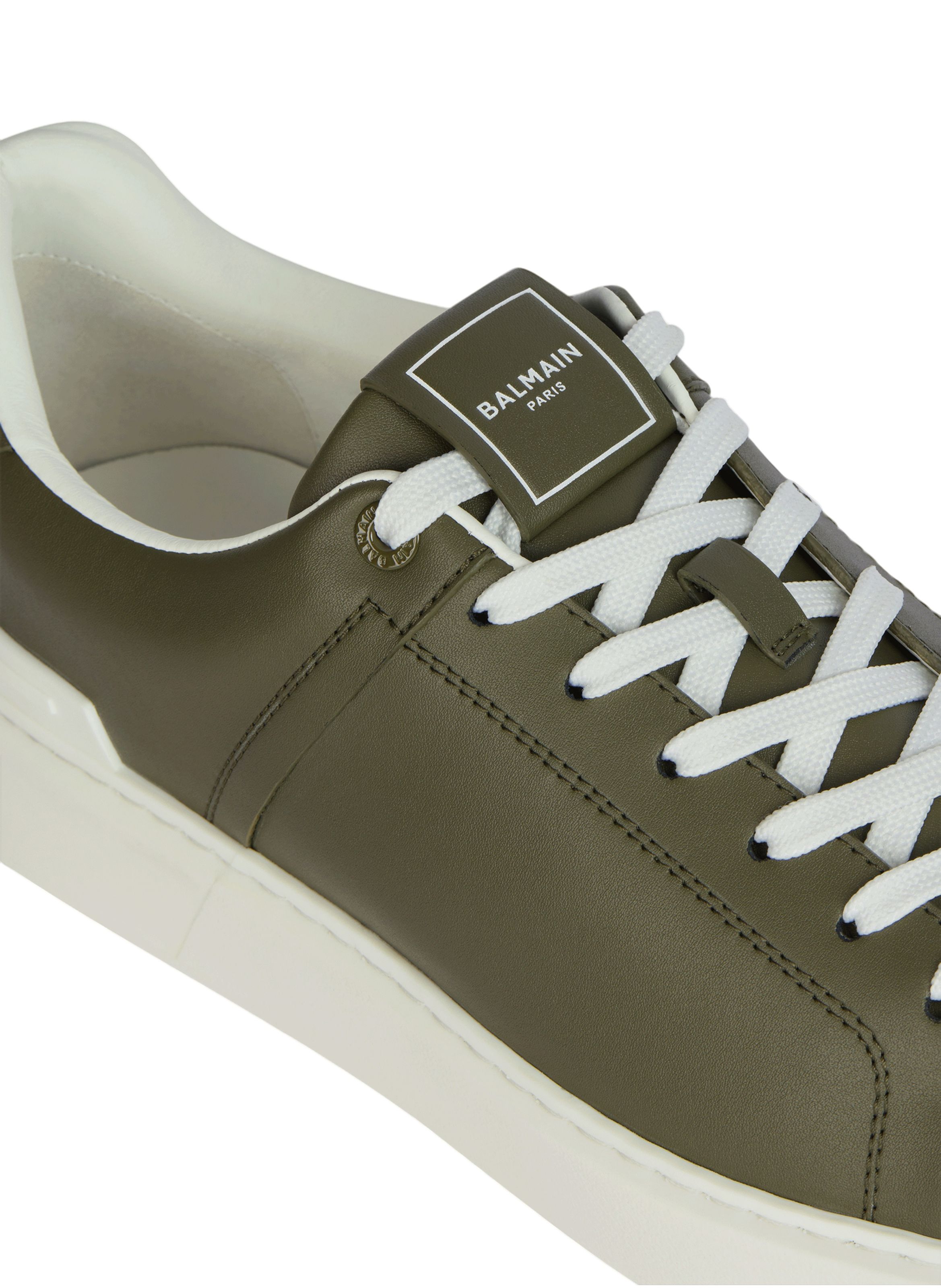 Baskets b-court en cuir de veau BALMAIN Vert