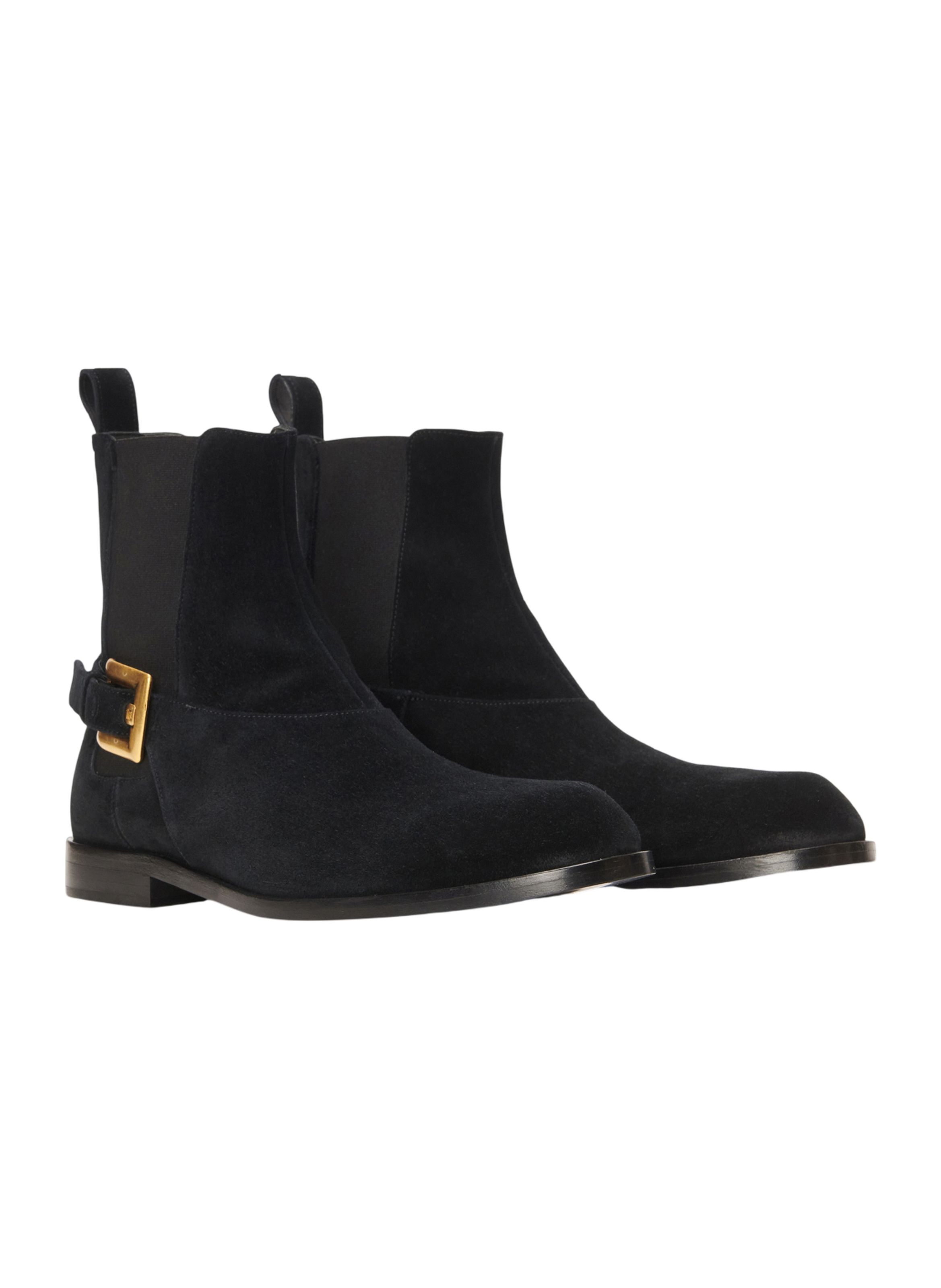 Boots chelsea anthem en cuir suédé BALMAIN Noir