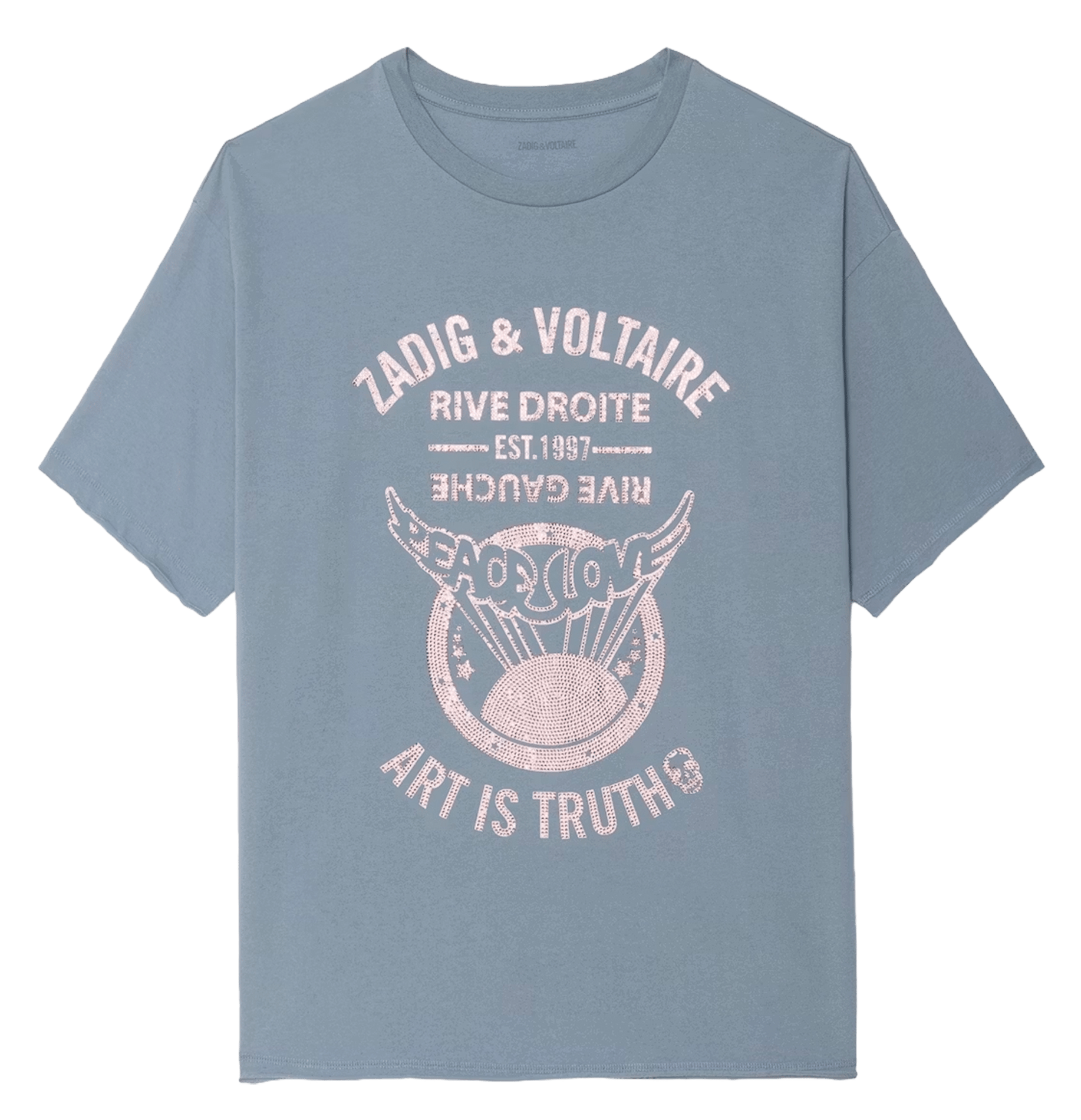 Loose round neck berry screen printed t-shirt ZADIG&VOLTAIRE Blue