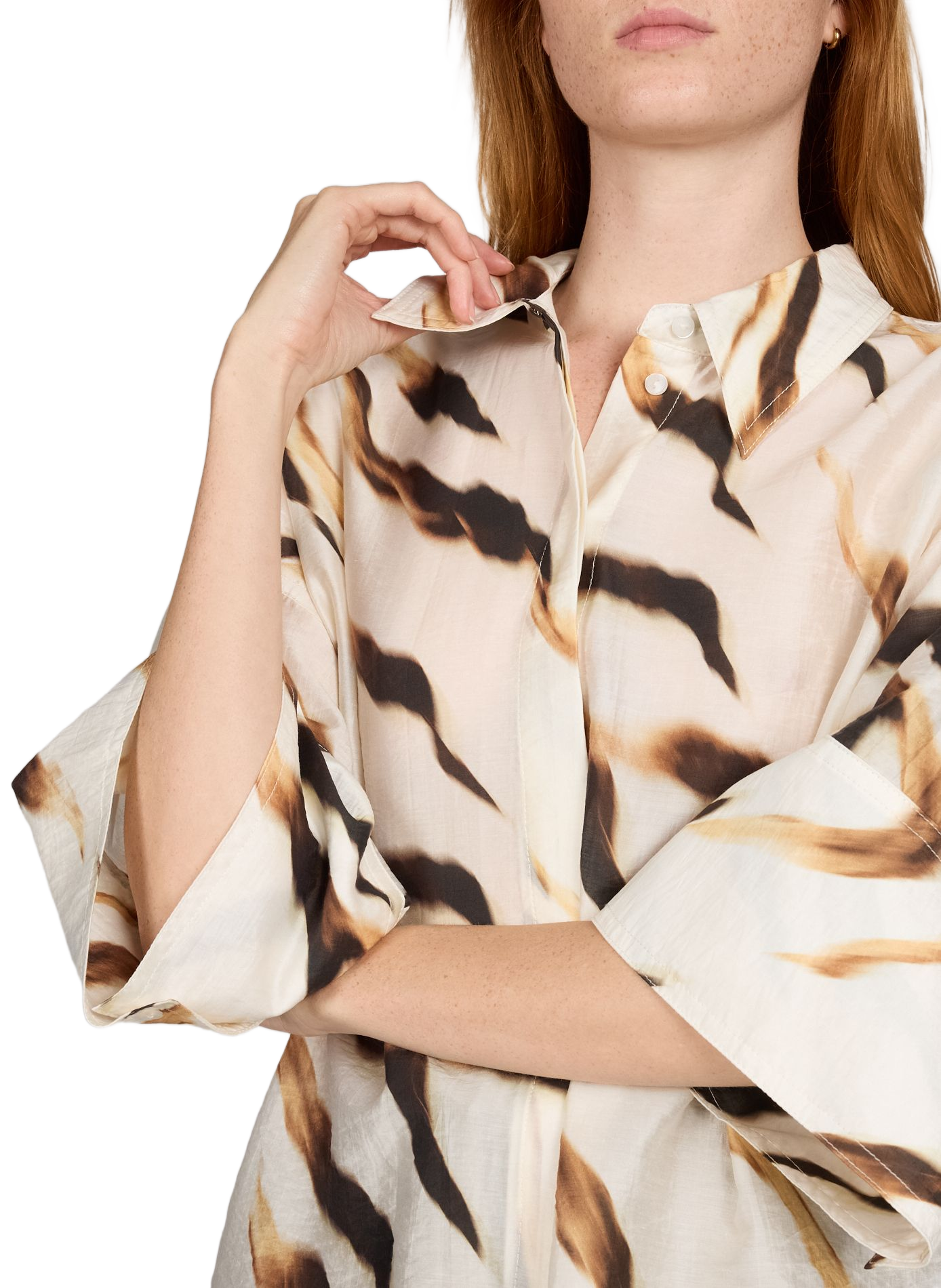 Printed short-sleeved shirt ROUGE EDIT Beige