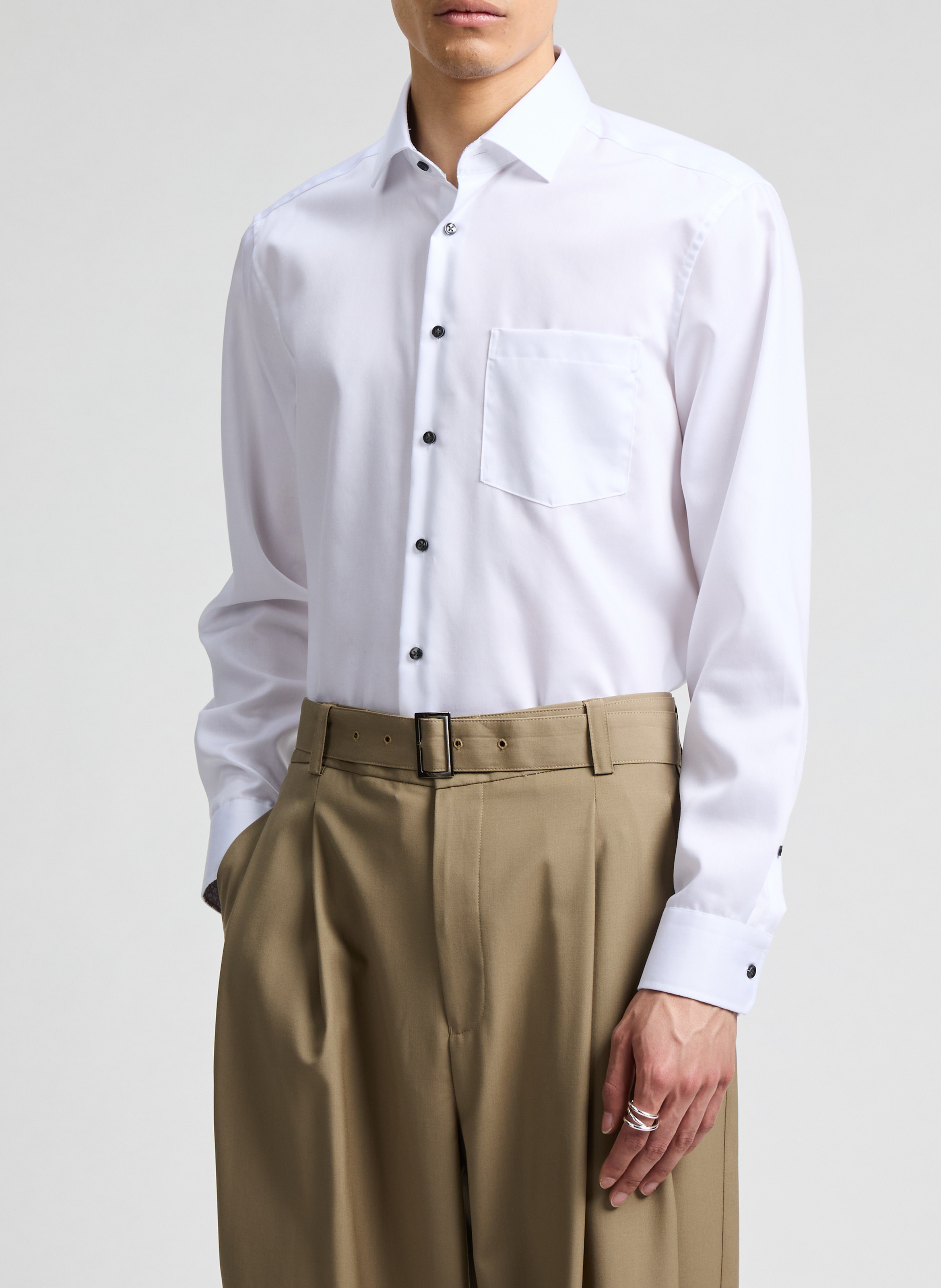 Cotton poplin shirt SEIDENSTICKER White