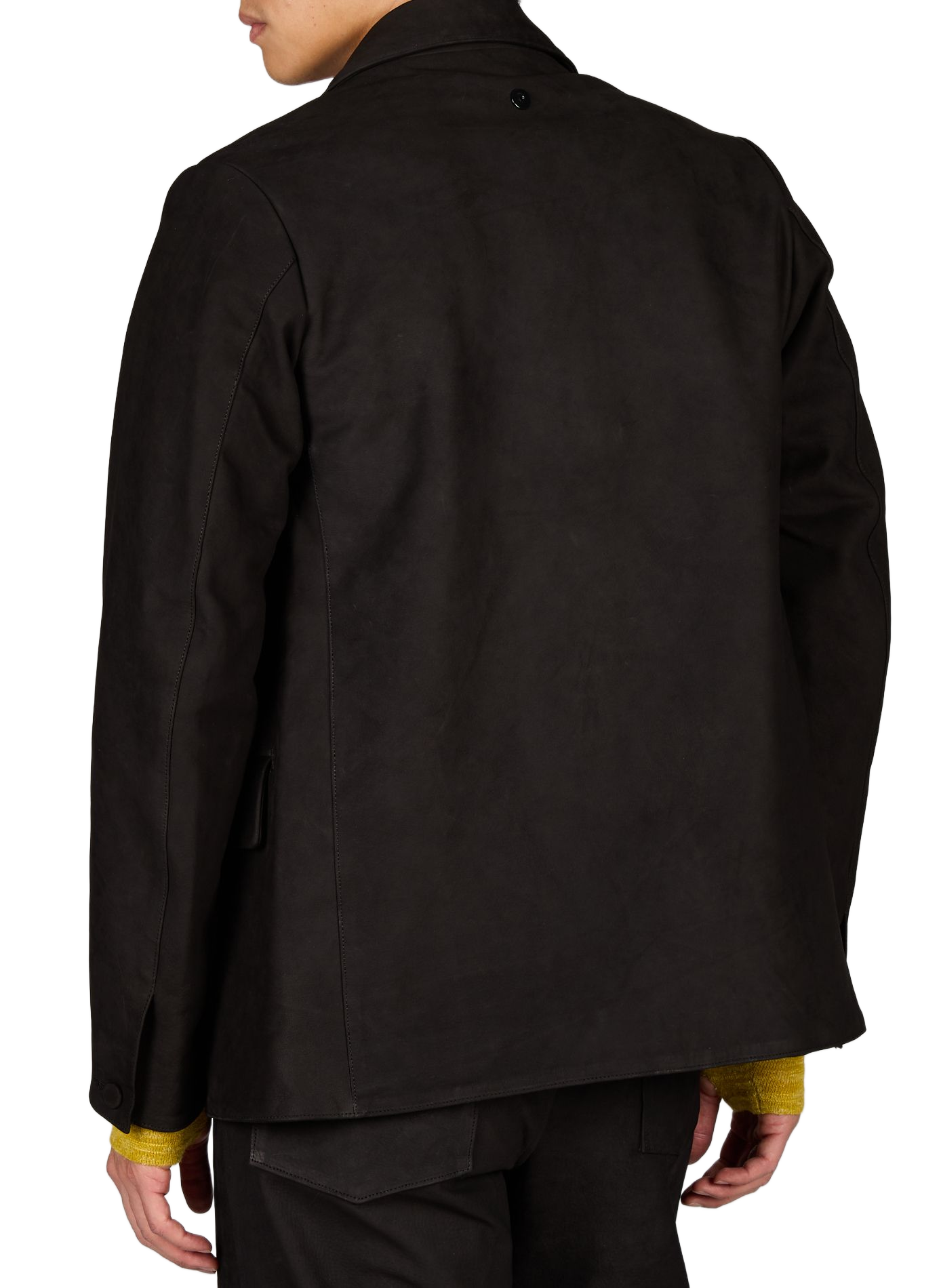 Blazer en cuir OMAR AFRIDI Noir