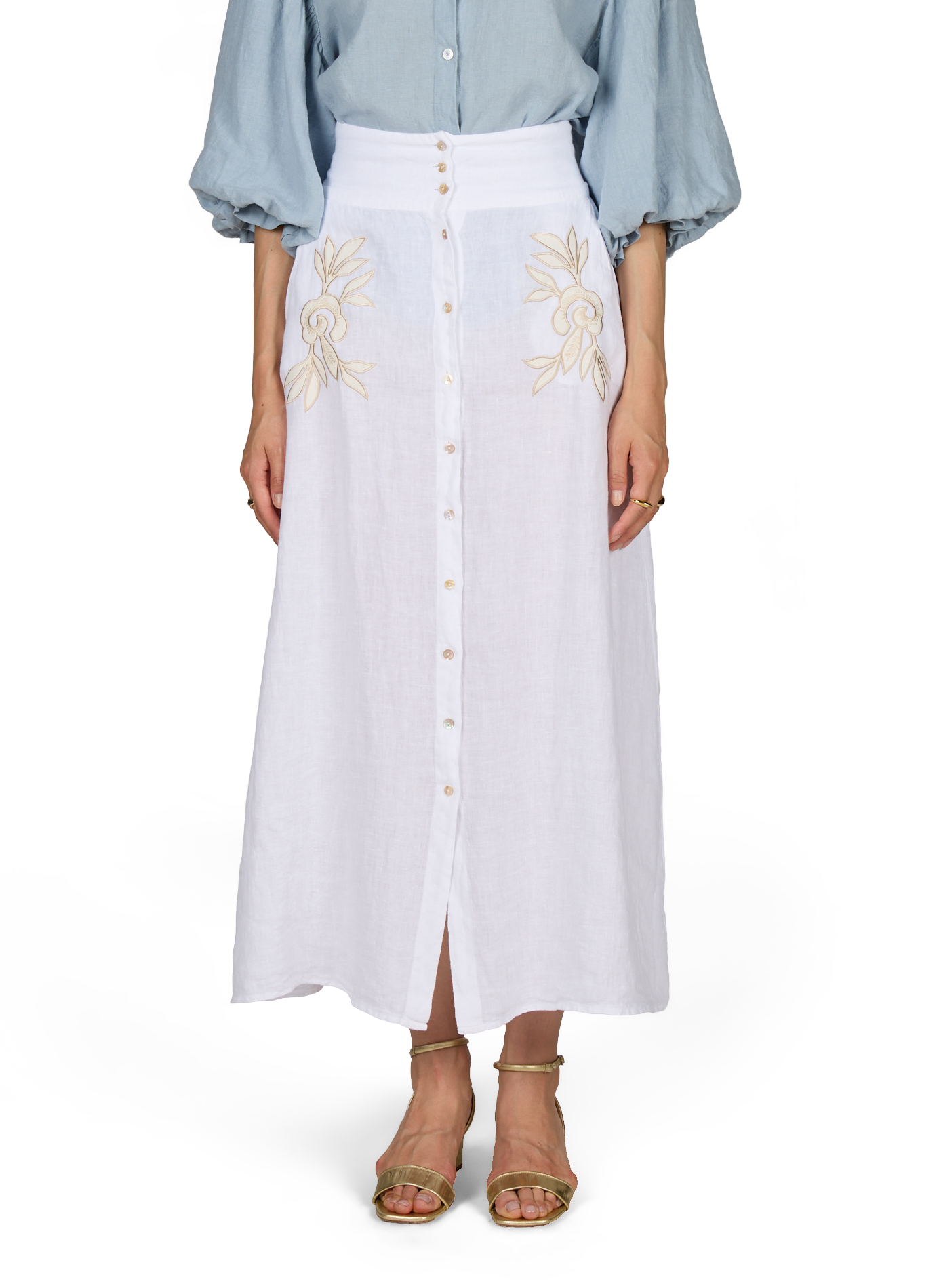 Mrs Mabe linen skirt MR MOOD White