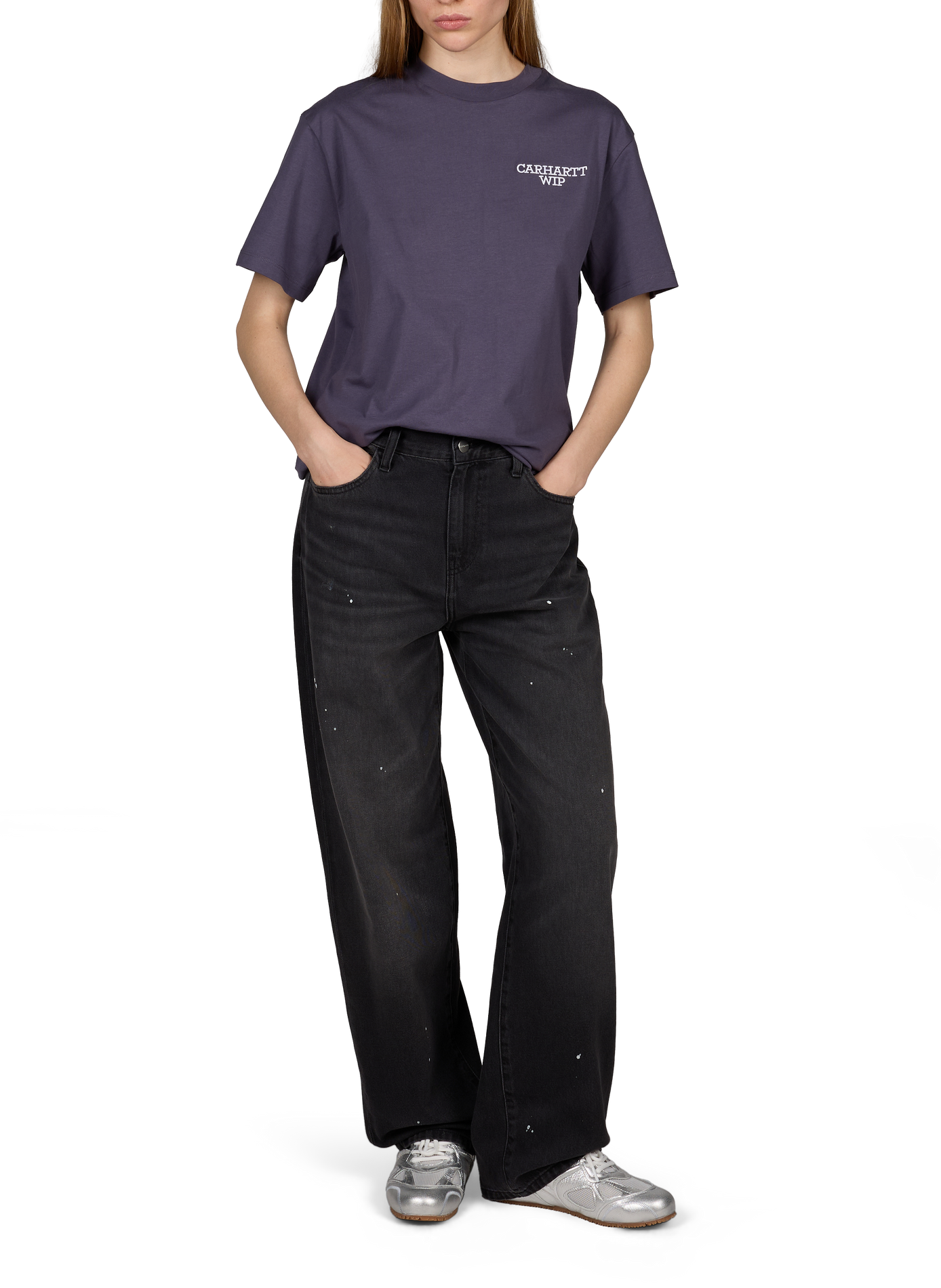 T-shirt Hugging Cats with back print in cotton CARHARTT WIP Purple