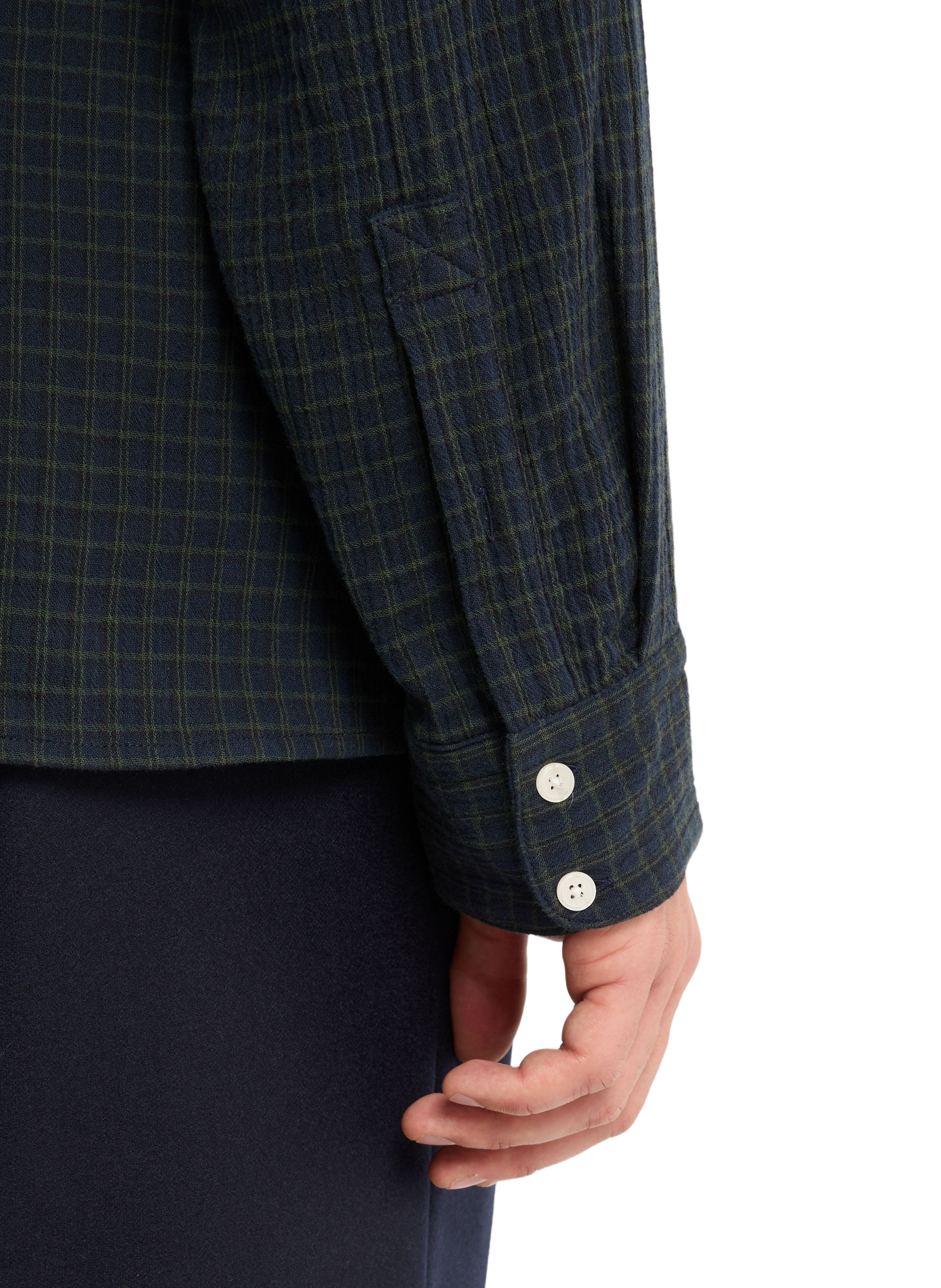 Chemise col classique manches contrastantes en coton SAISON 1865 Blue