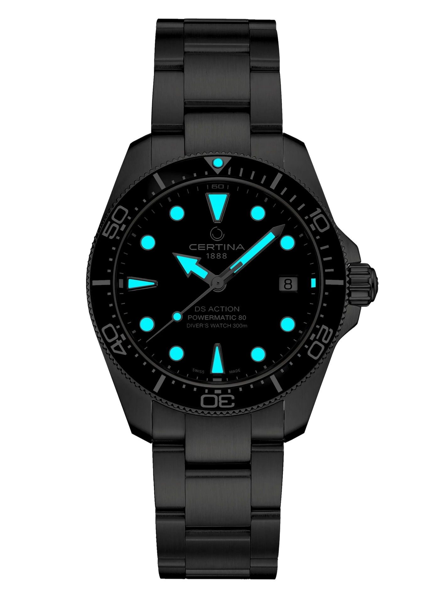 Montre automatique DS ACTION DIVER en acier inoxydable CERTINA Noir