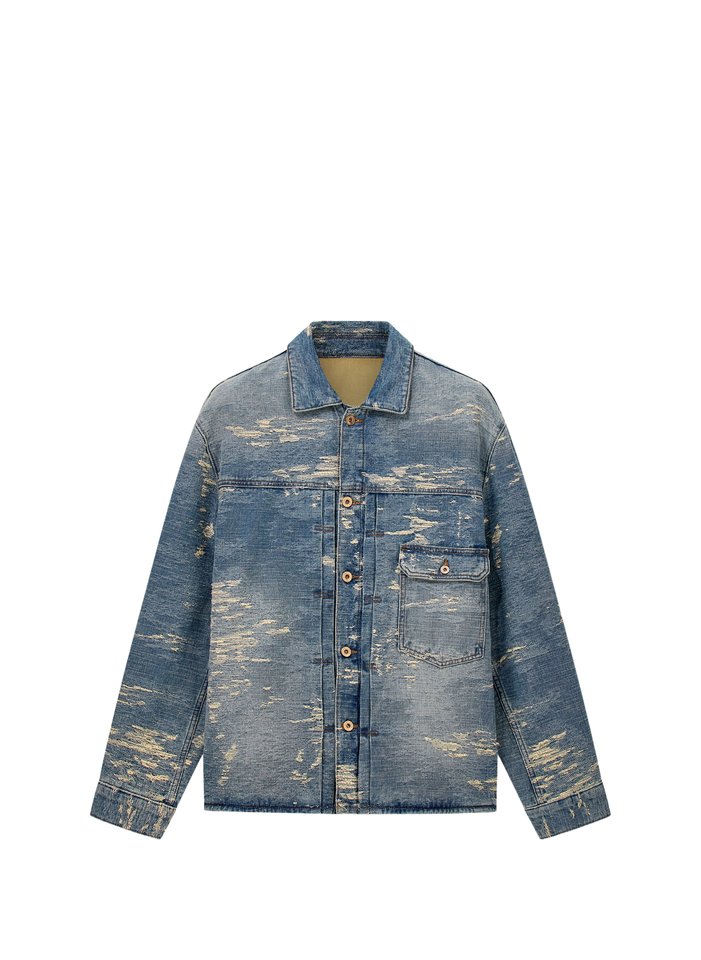 Straight denim cotton jacket EMPORIO ARMANI Blue