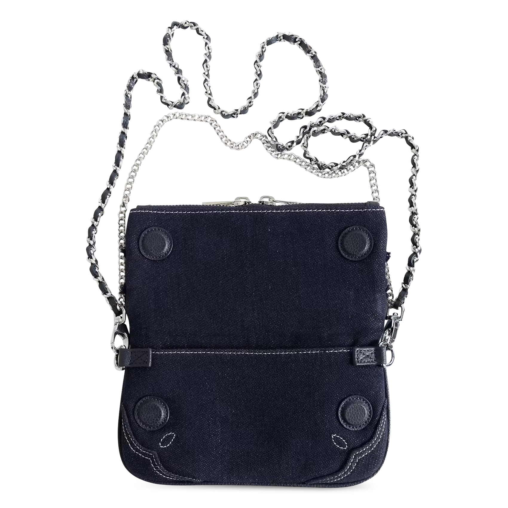Schoudertas in mini rock denim ZADIG&VOLTAIRE Blauw