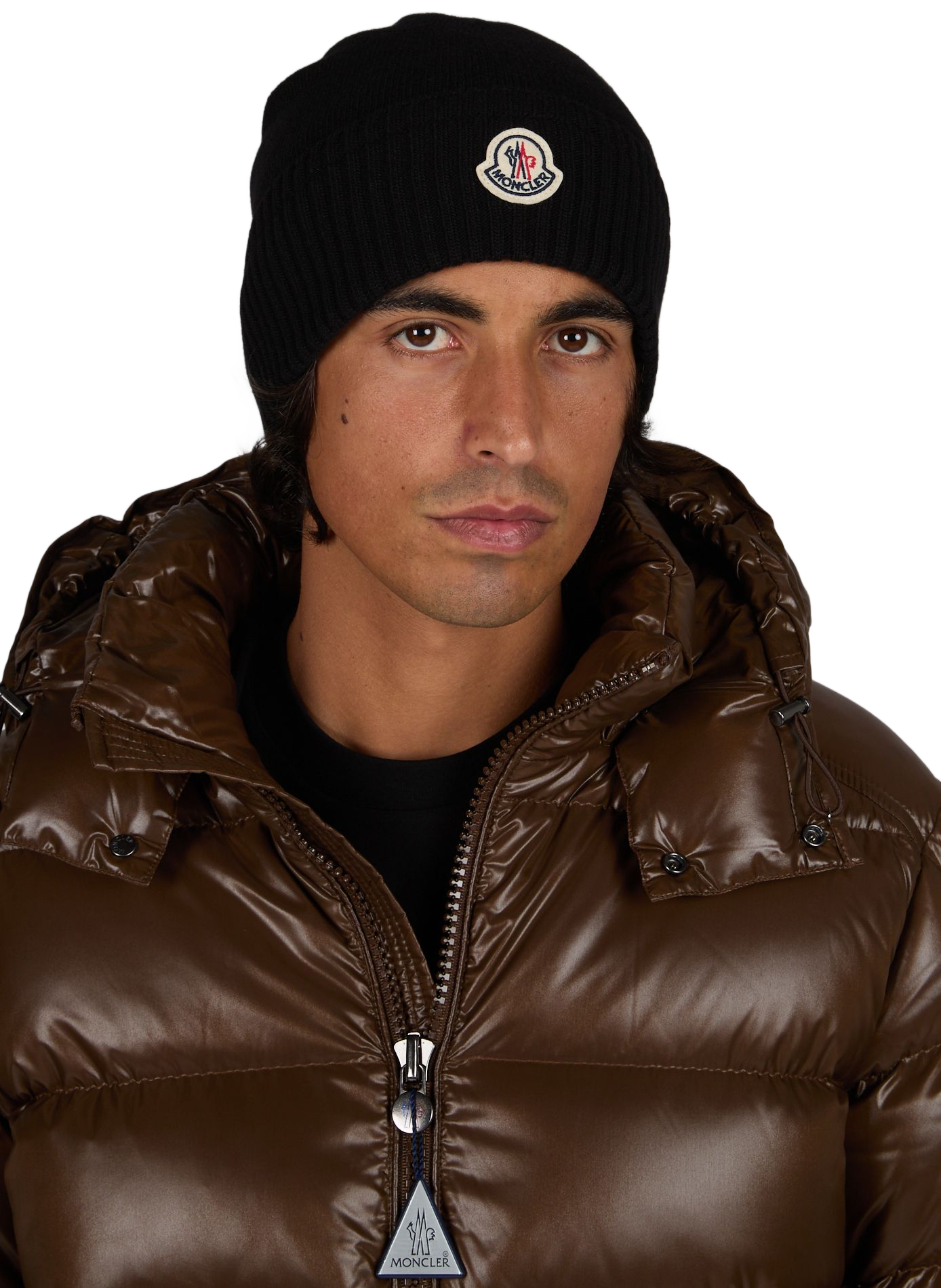 Cappello in lana vergine e cachemire MONCLER Nero