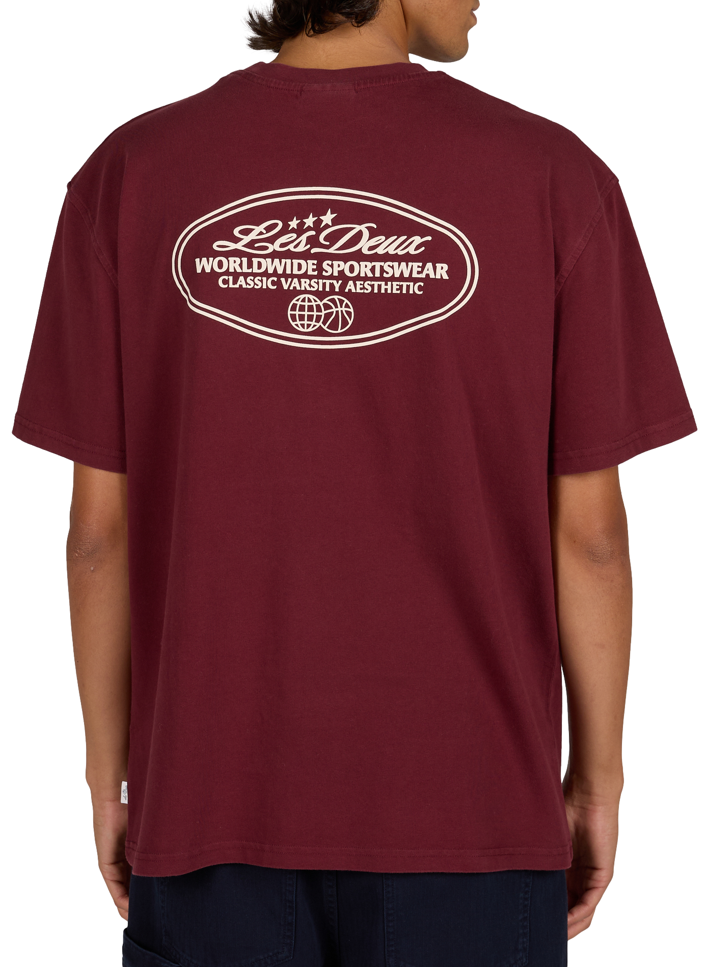 Straight round neck printed t-shirt LES DEUX Red