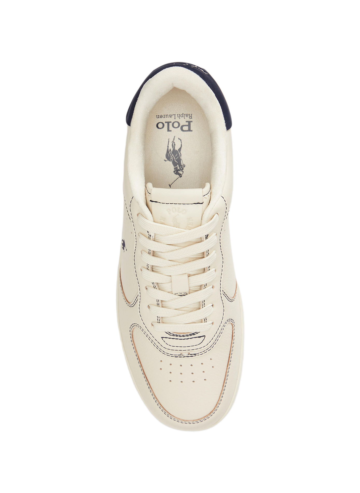 Baskets basses Masters à lacets en cuir POLO RALPH LAUREN Beige