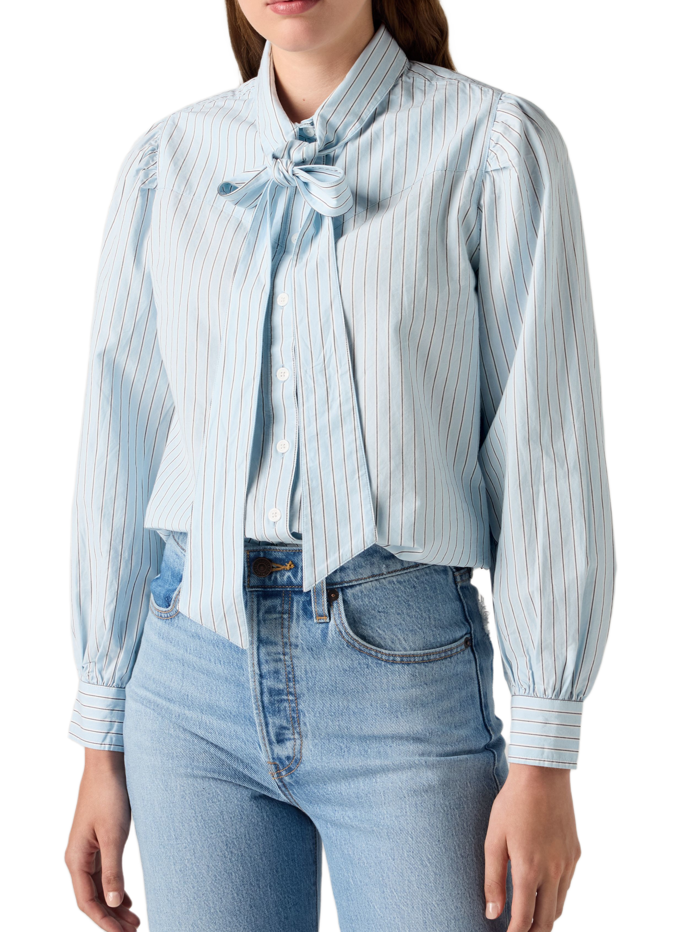 Cotton blouse with lavallière collar LEVI'S Blue