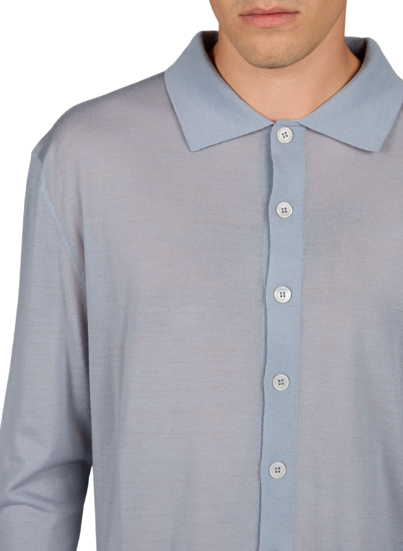 Gerader einfarbiger Woll-Cardigan OUR LEGACY Blau