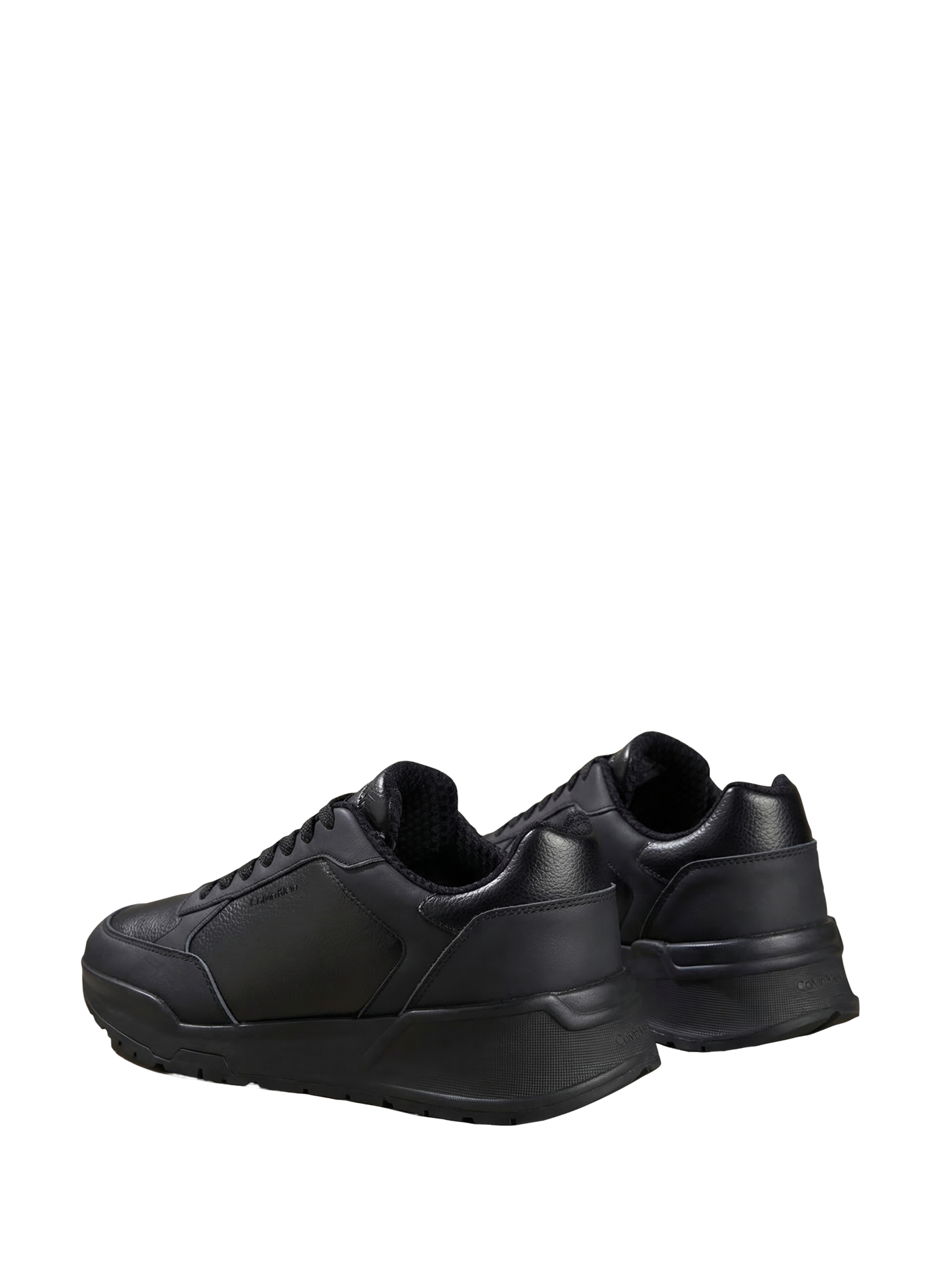 Baskets plates City Runner en cuir CALVIN KLEIN Schwarz