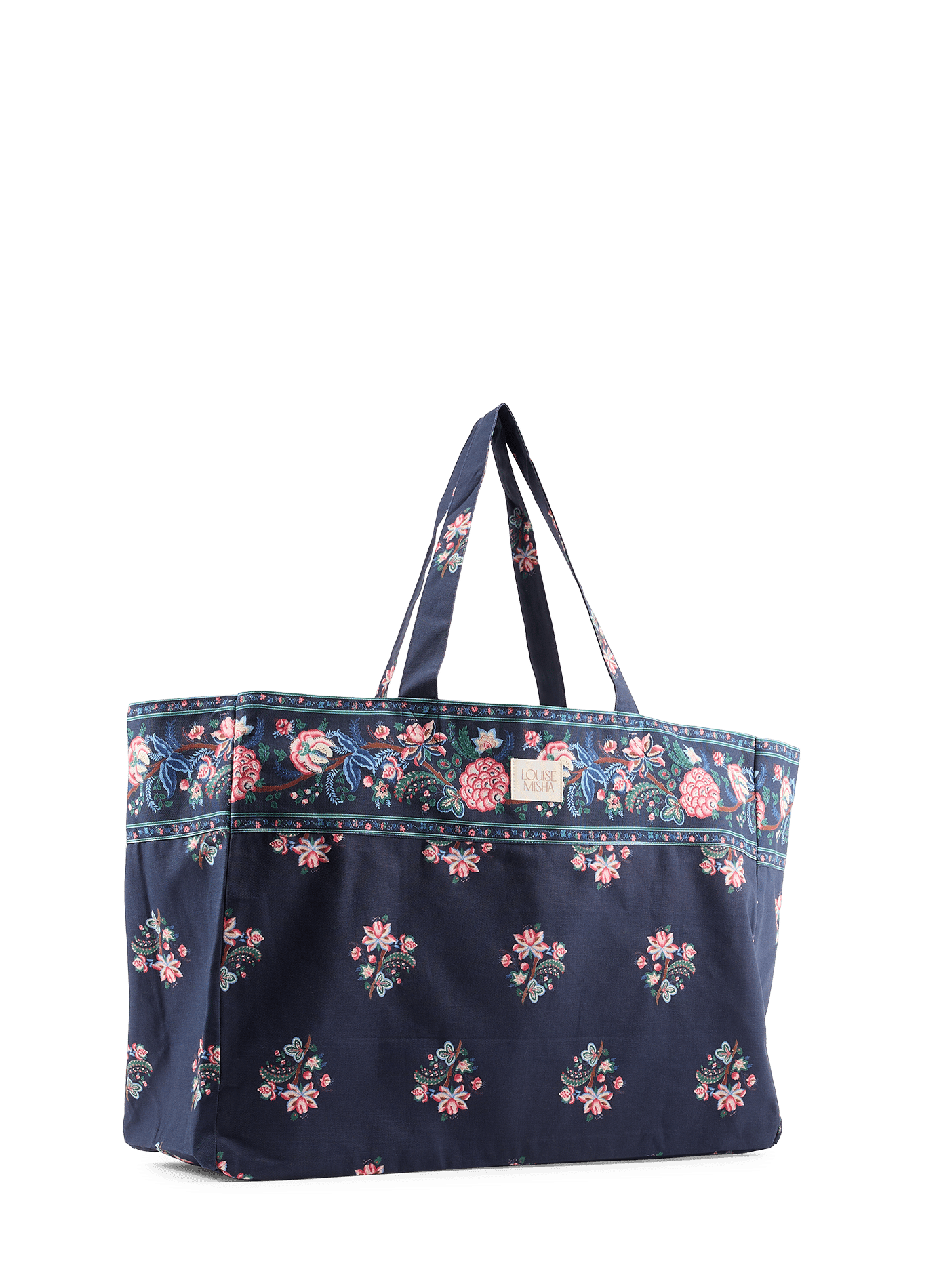 Printed cotton tote bag LOUISE MISHA Blue