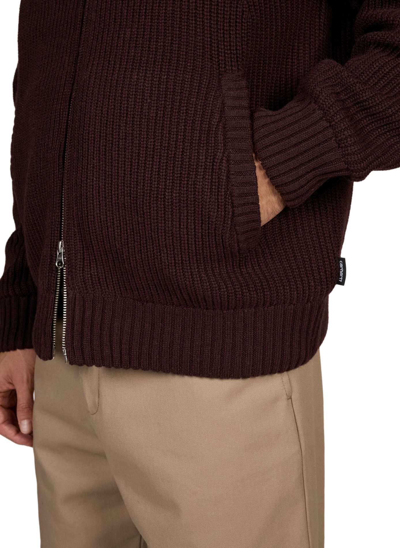 Straight cut high-neck zip-up sweater CARHARTT WIP Brown